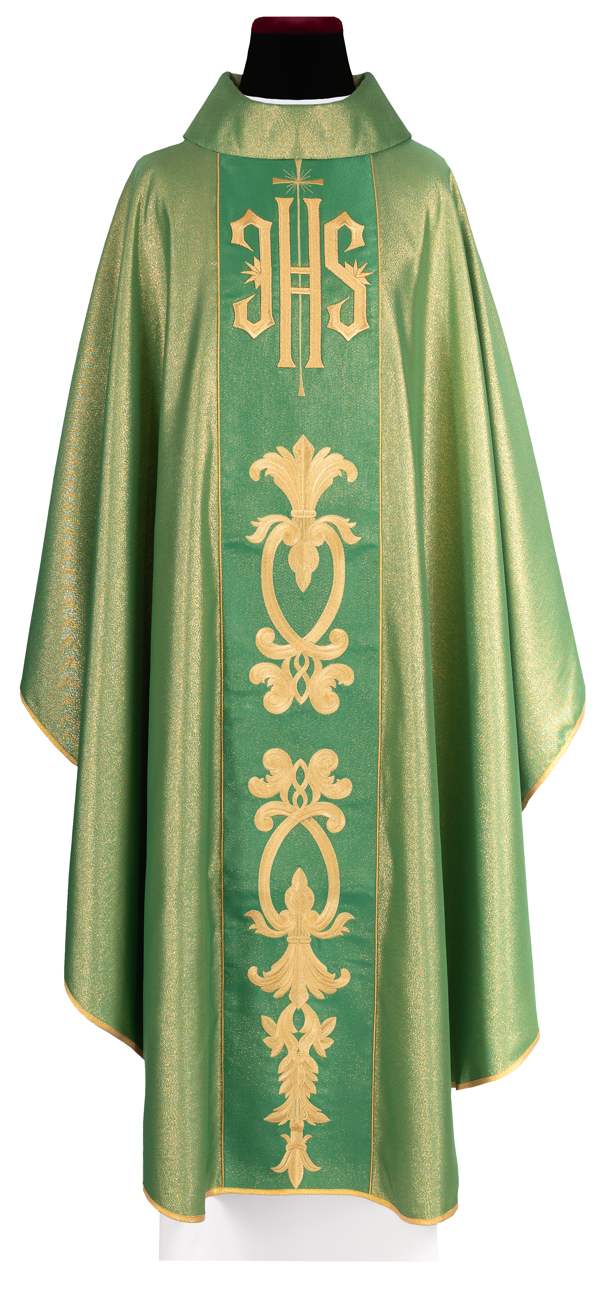 Bogaty Ornat Zielony IHS Złoty Haft - Liturgia Tradycja Polska