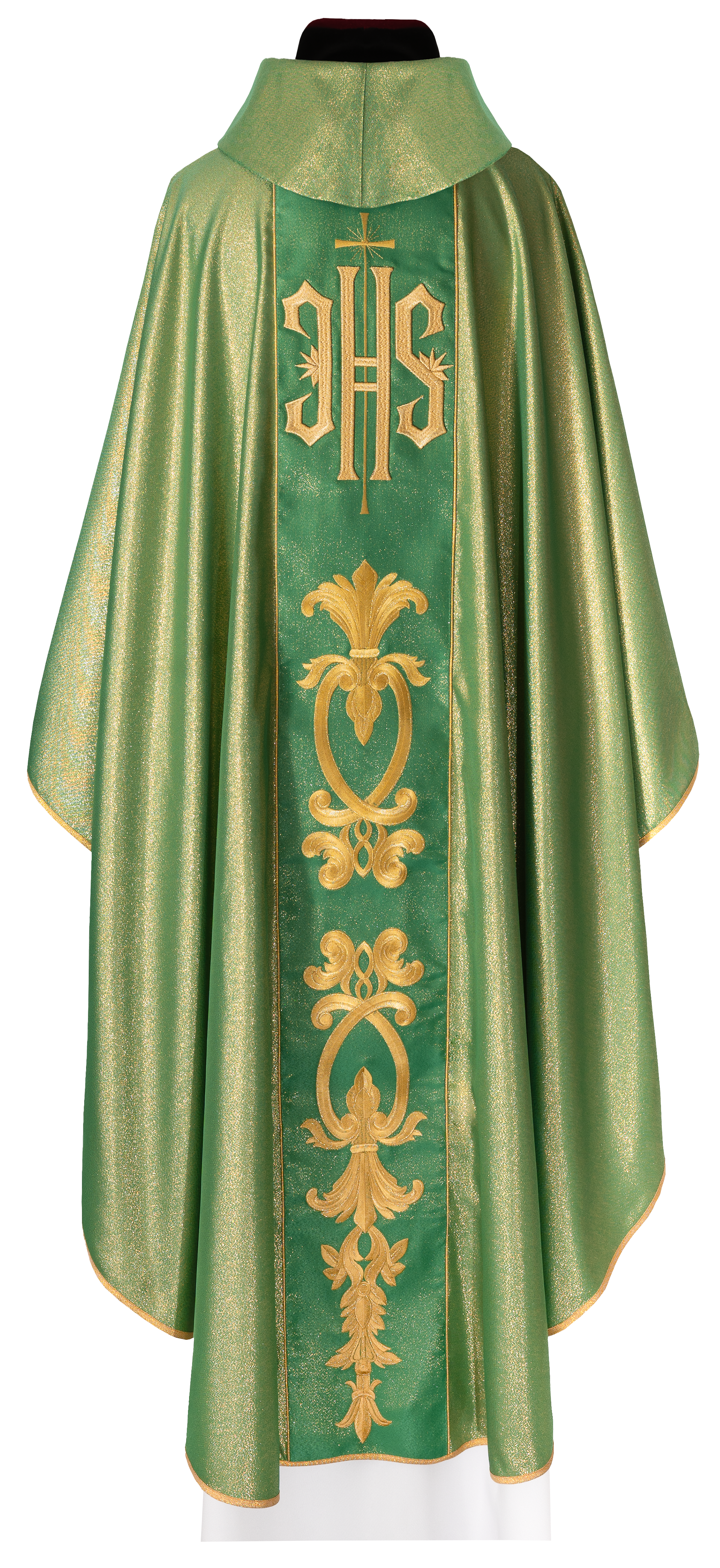 Bogaty Ornat Zielony IHS Złoty Haft - Liturgia Tradycja Polska