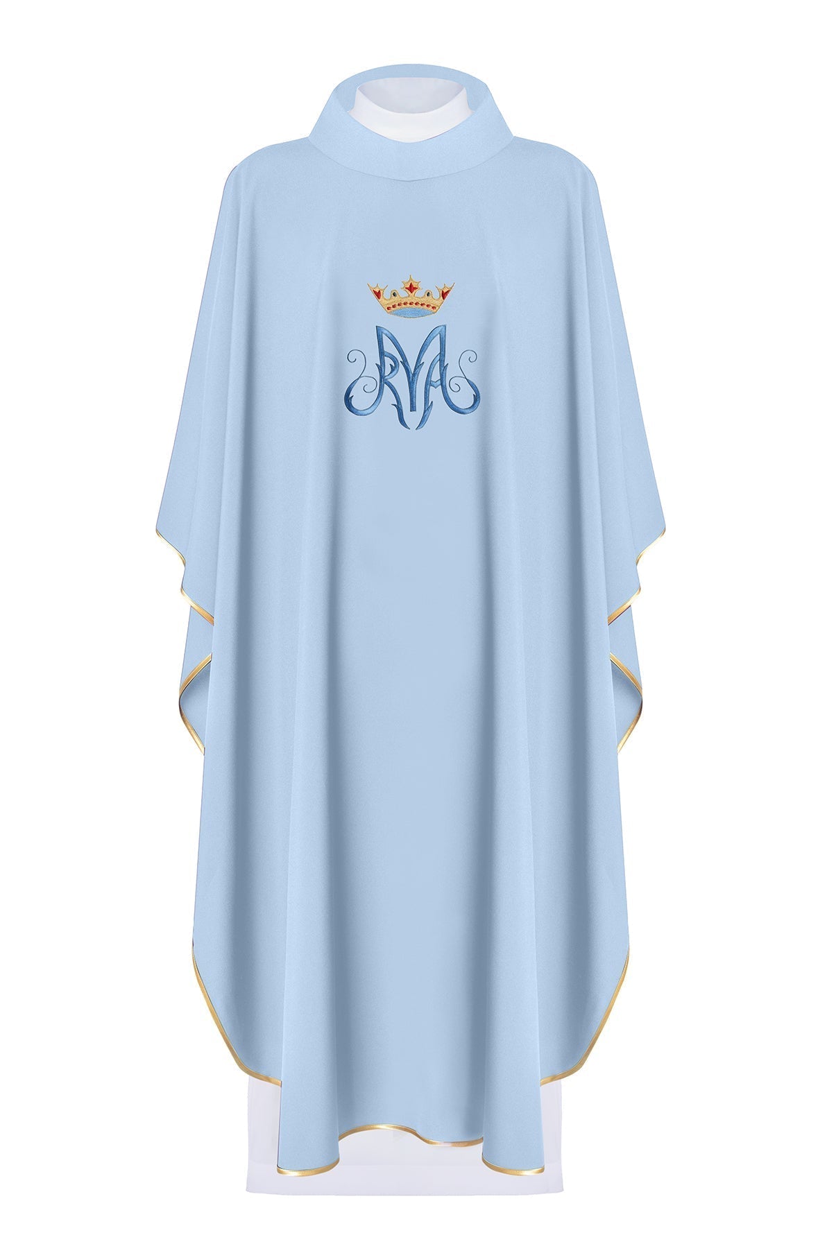 Ornat liturgiczny Maryjny w kolorze niebieskim - ORNATY.PL