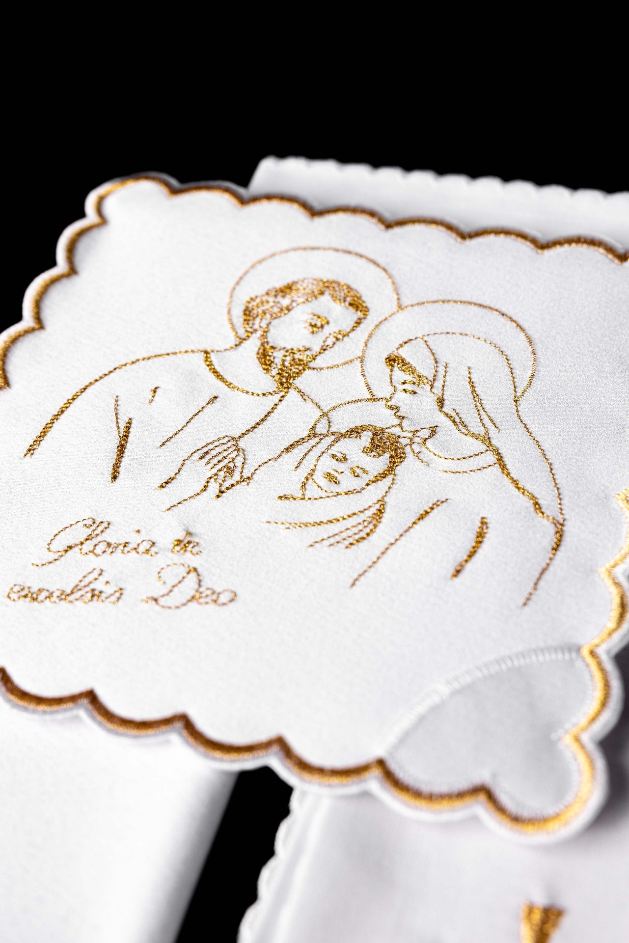 Bielizna Kielichowa Aksamitna Złoty Haft Boże Narodzenie - Komplet 4w1 - SZATYLITURGICZNE.PL