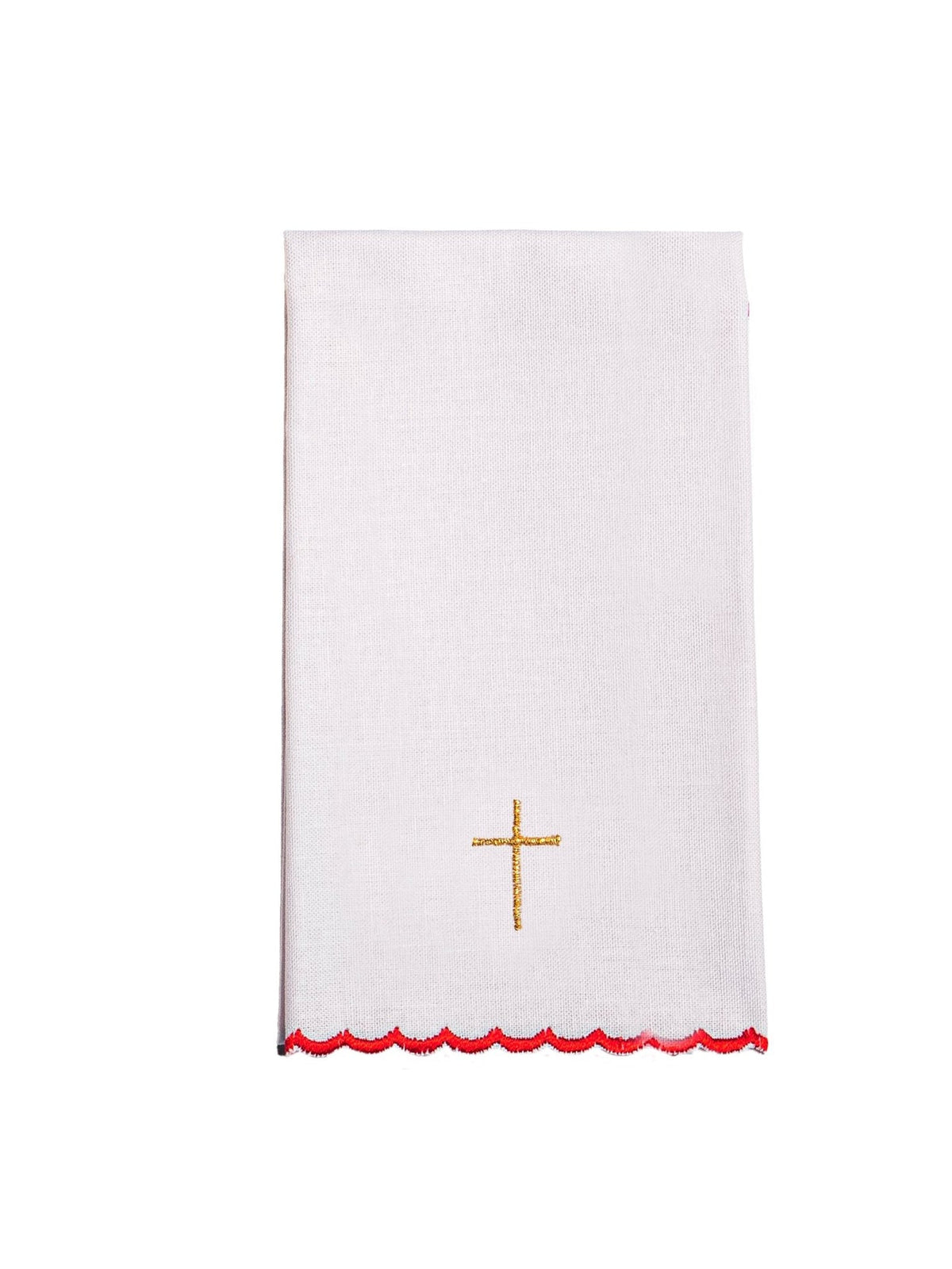 Bielizna Kielichowa Czerwona IHS Haftowana Złotą Nicią - SZATYLITURGICZNE.PL