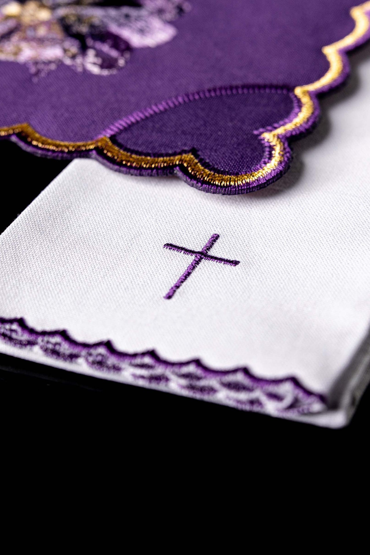 Bielizna Kielichowa Haftowana Adwent - Komplet Liturgiczny - SZATYLITURGICZNE.PL