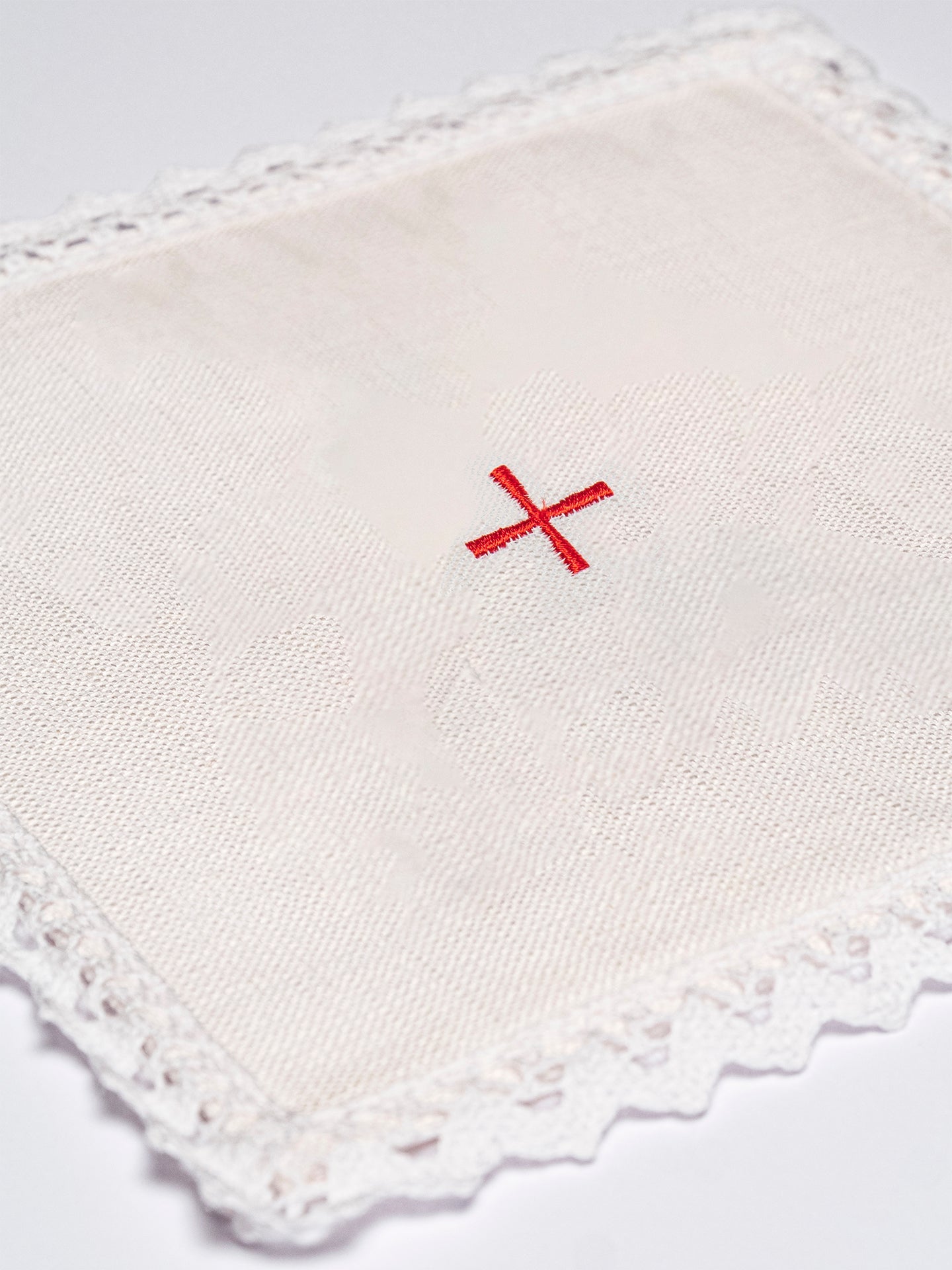 Bielizna Kielichowa Lniana Haftowana - Komplet z Krzyżem - SZATYLITURGICZNE.PL