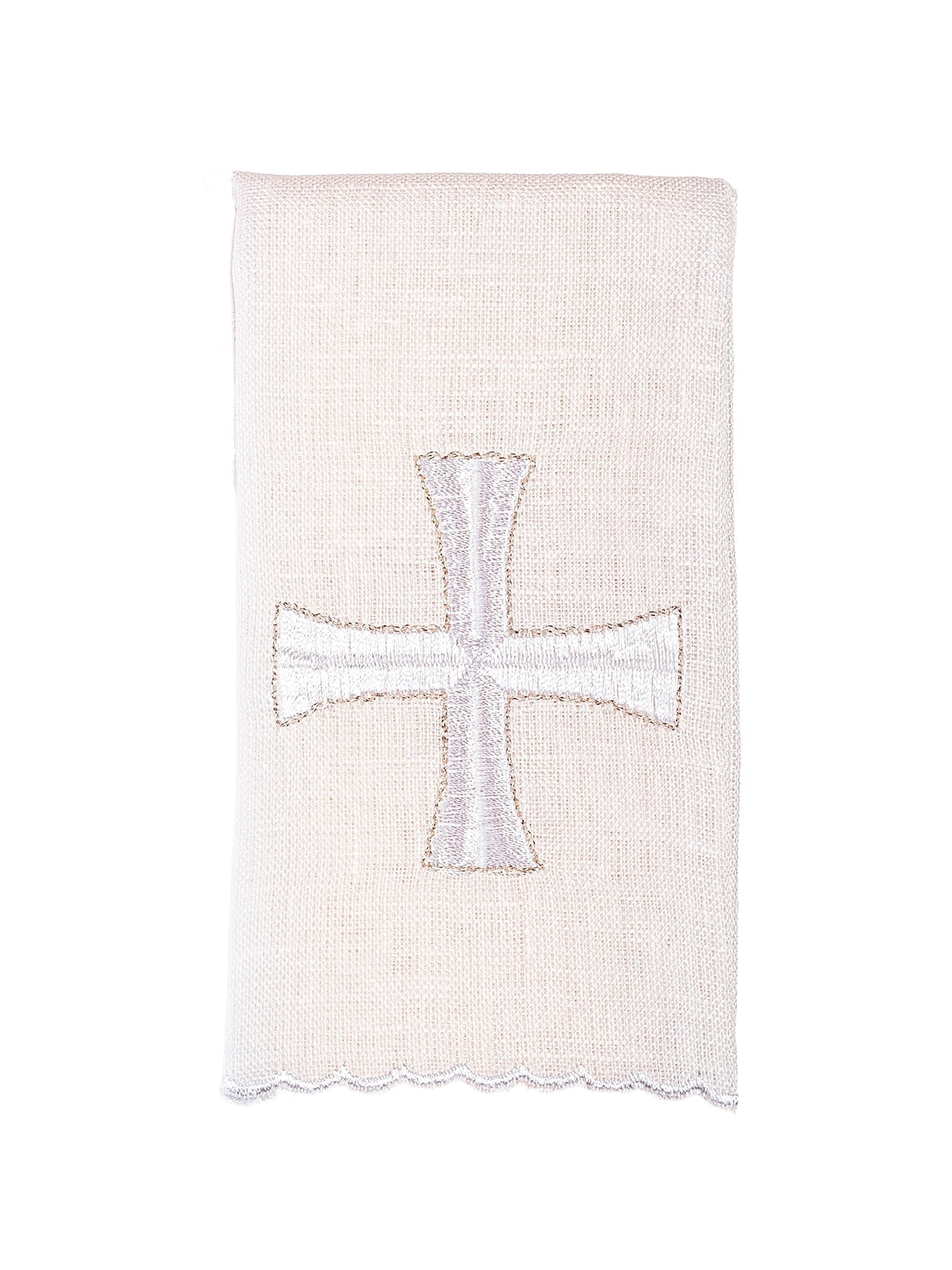 Bielizna Kielichowa Lniana z Haftem Krzyża - Komplet 4 - częściowy - SZATYLITURGICZNE.PL