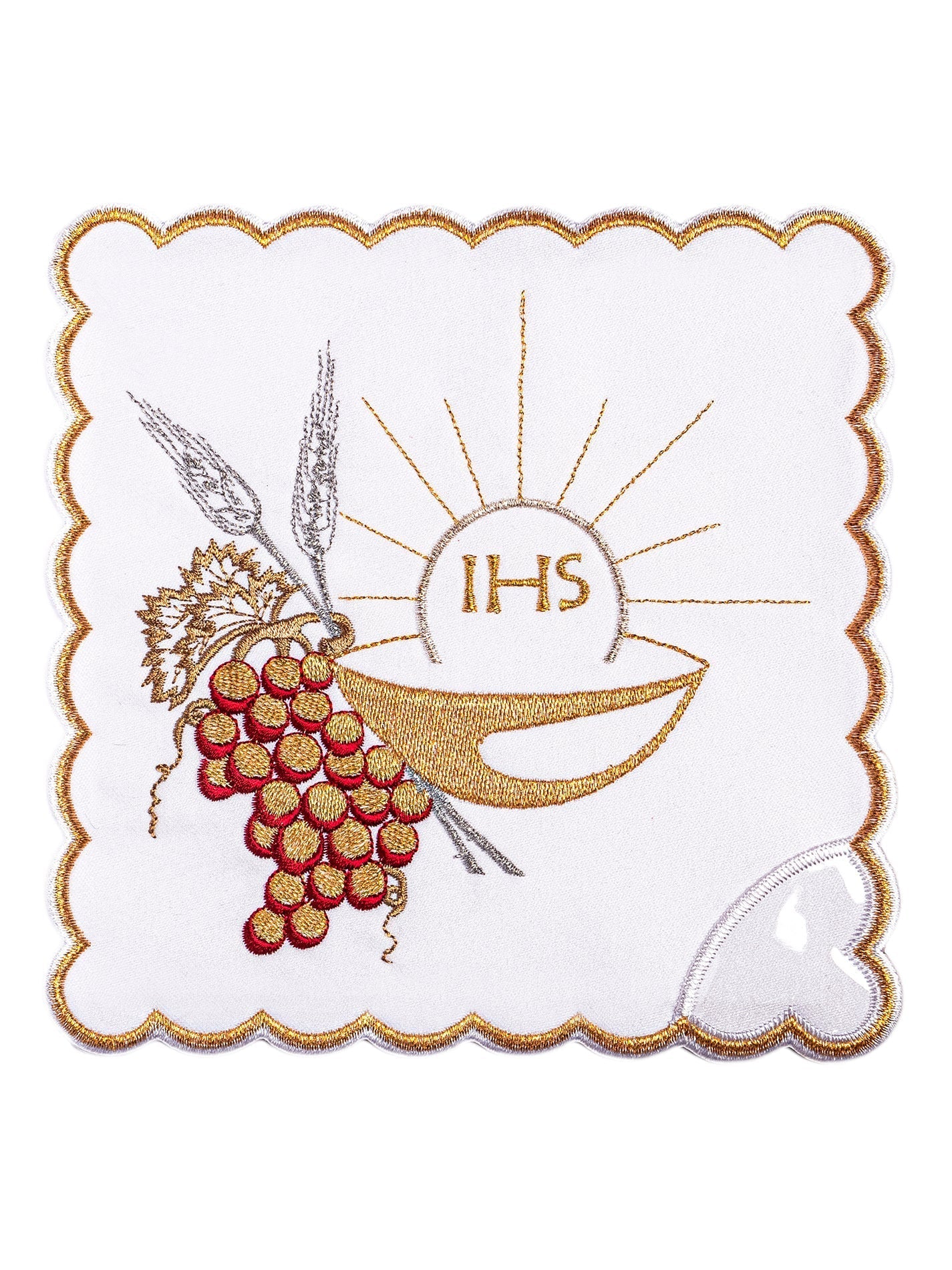 Bielizna Kielichowa z Haftem Kielicha Eucharystycznego - Komplet 4 Elementy - SZATYLITURGICZNE.PL