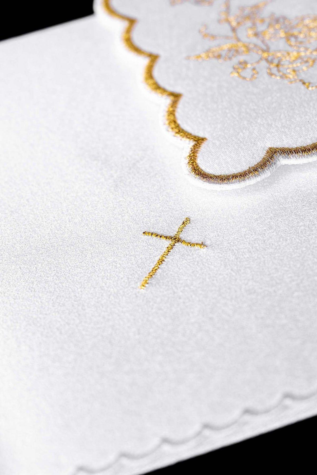 Bielizna Kielichowa Złoty Haft IHS Komplet 4w1 - Elegancka - SZATYLITURGICZNE.PL