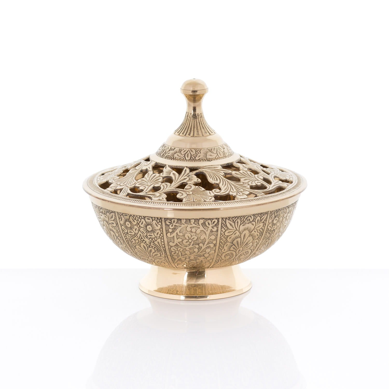 Kadzielnica Kościelna Mosiężna - Odlew Złoty 16,5 cm - SZATYLITURGICZNE.PL