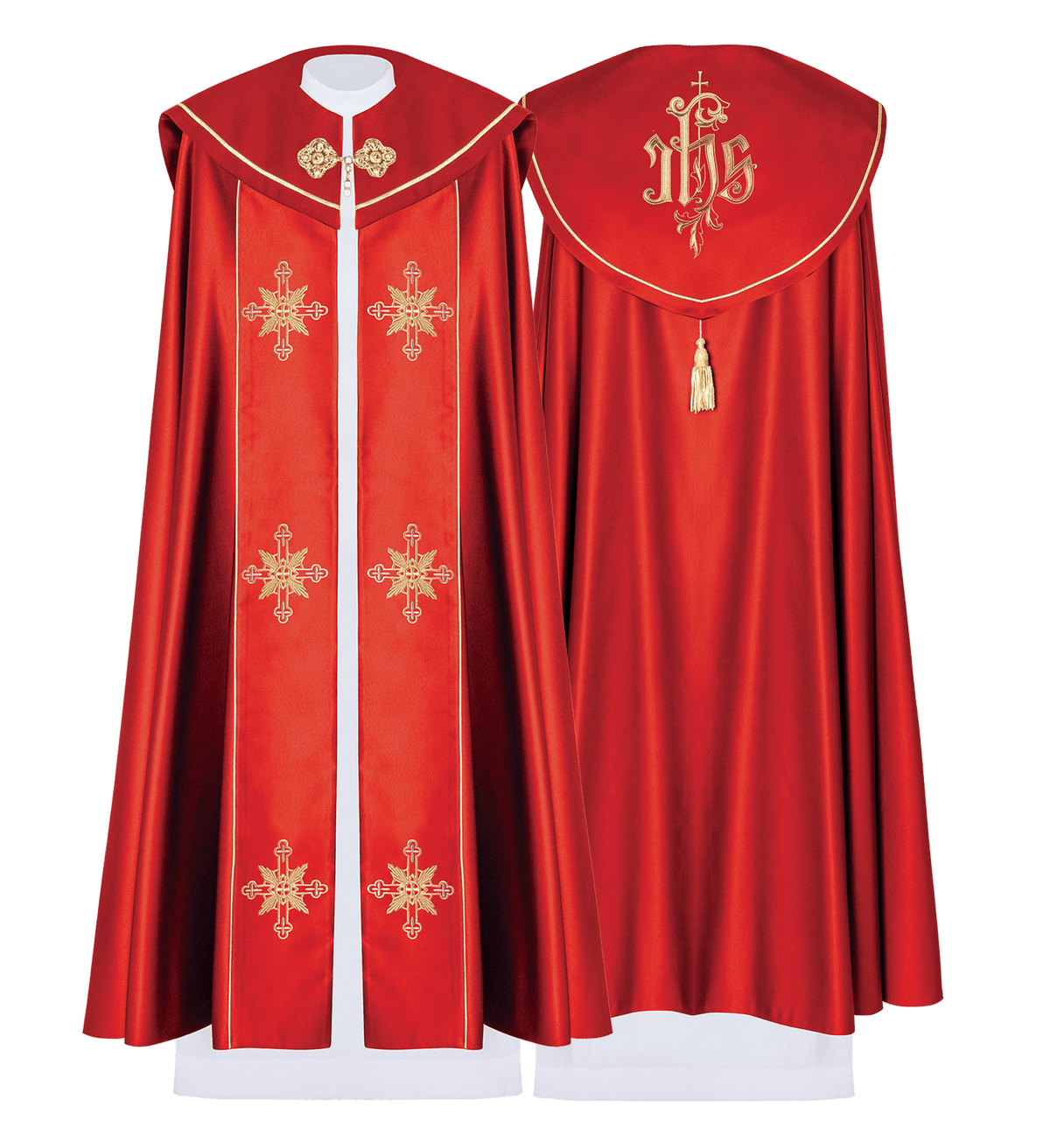 Kapa eucharystyczna monogram IHS Czerwona - SZATYLITURGICZNE.PL