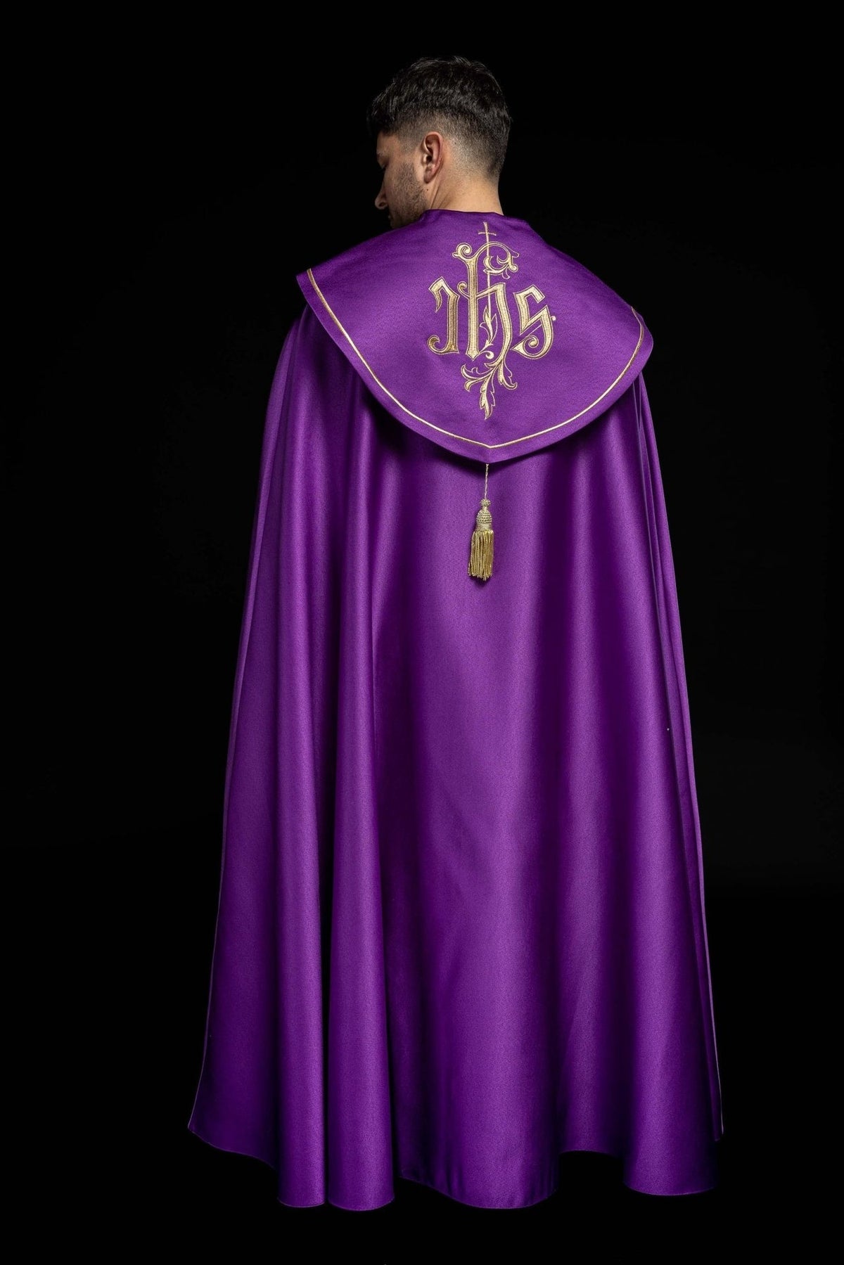 Kapa eucharystyczna monogram IHS Fioletowa - SZATYLITURGICZNE.PL