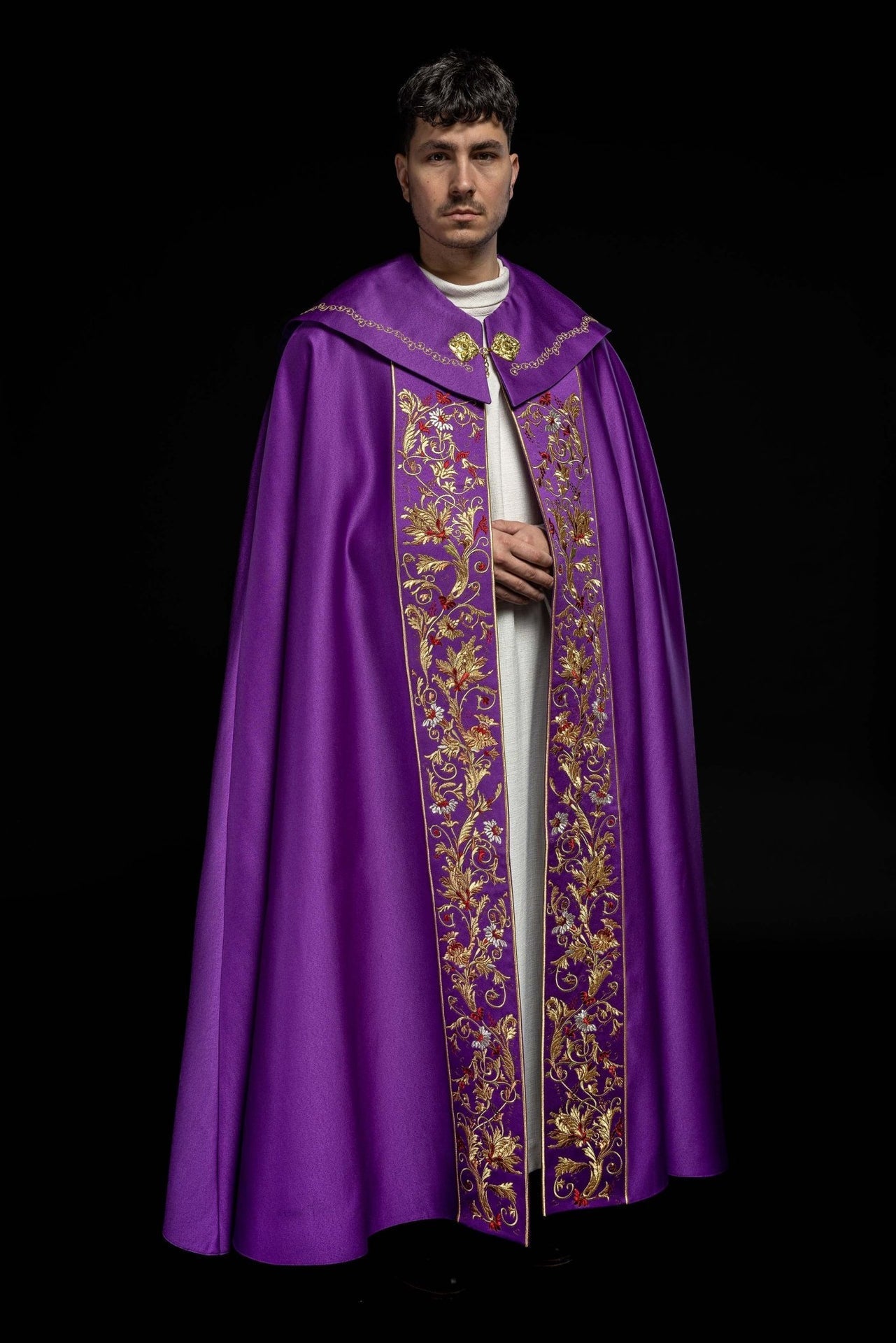 Kapa eucharystyczna monogram PX w kolorze fioletowym - SZATYLITURGICZNE.PL
