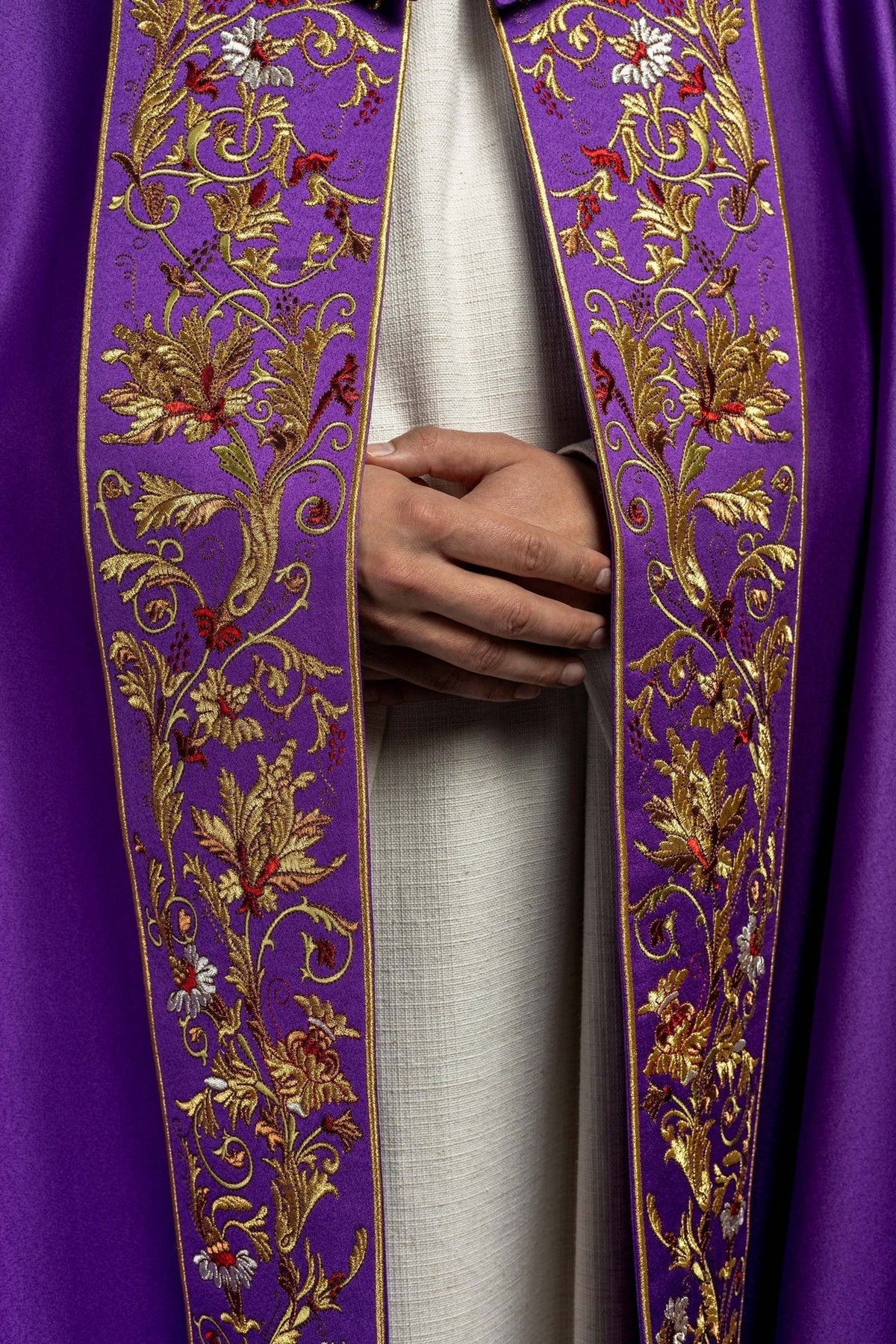 Kapa eucharystyczna monogram PX w kolorze fioletowym - SZATYLITURGICZNE.PL