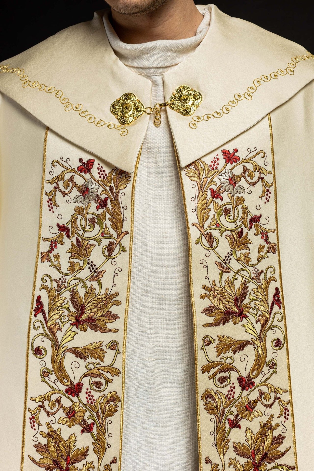 Kapa eucharystyczna monogramem PAX ecru - SZATYLITURGICZNE.PL