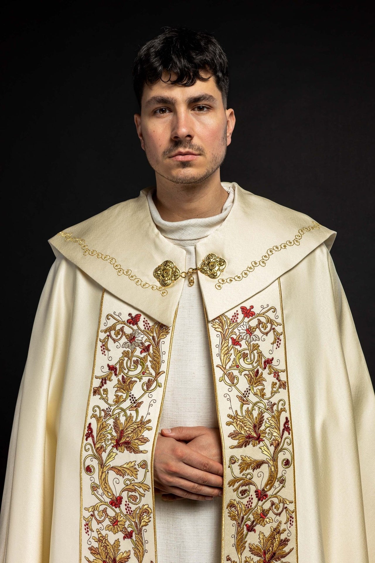 Kapa eucharystyczna monogramem PAX ecru - SZATYLITURGICZNE.PL