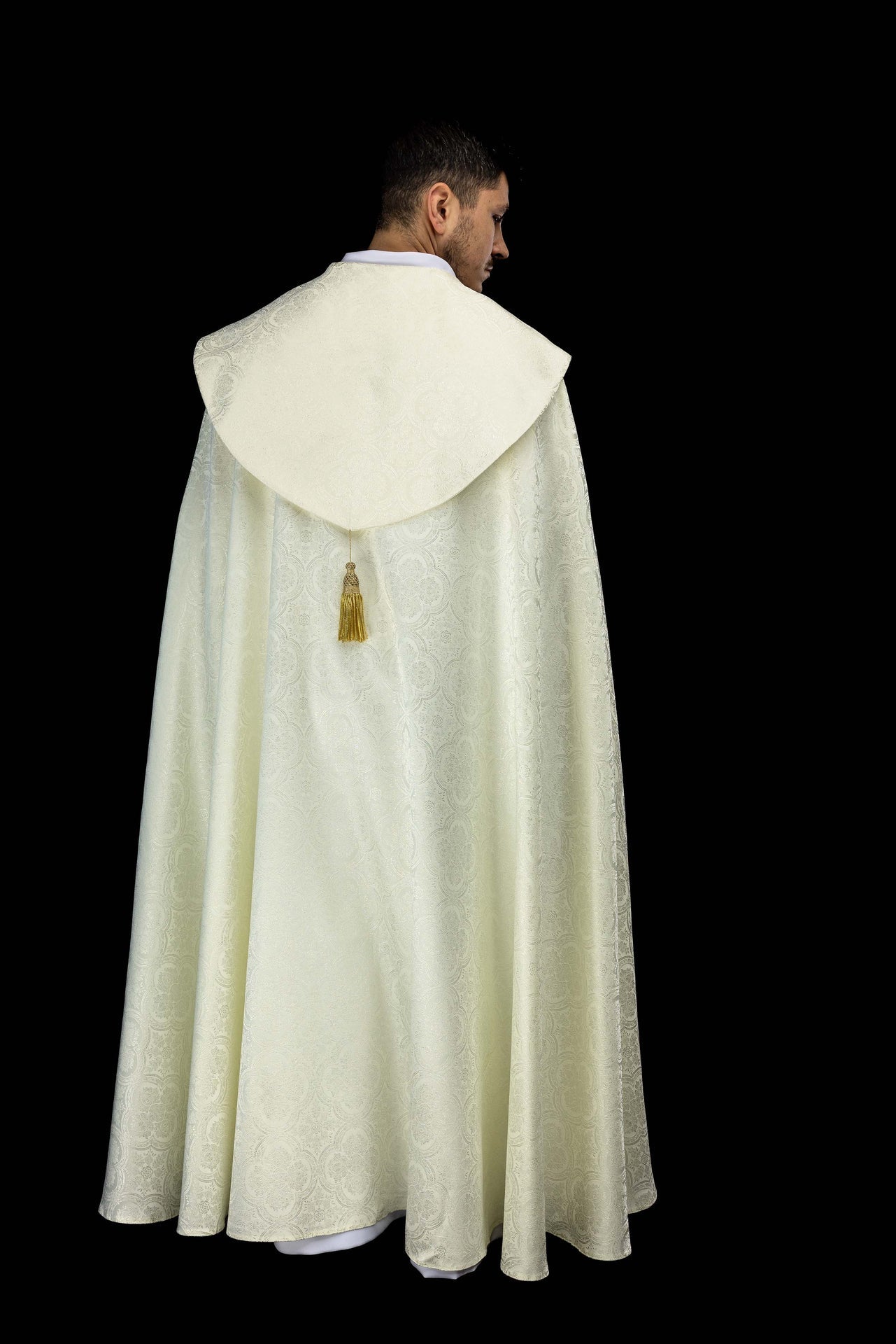 Kapa liturgiczna żakardowa ecru - SZATYLITURGICZNE.PL