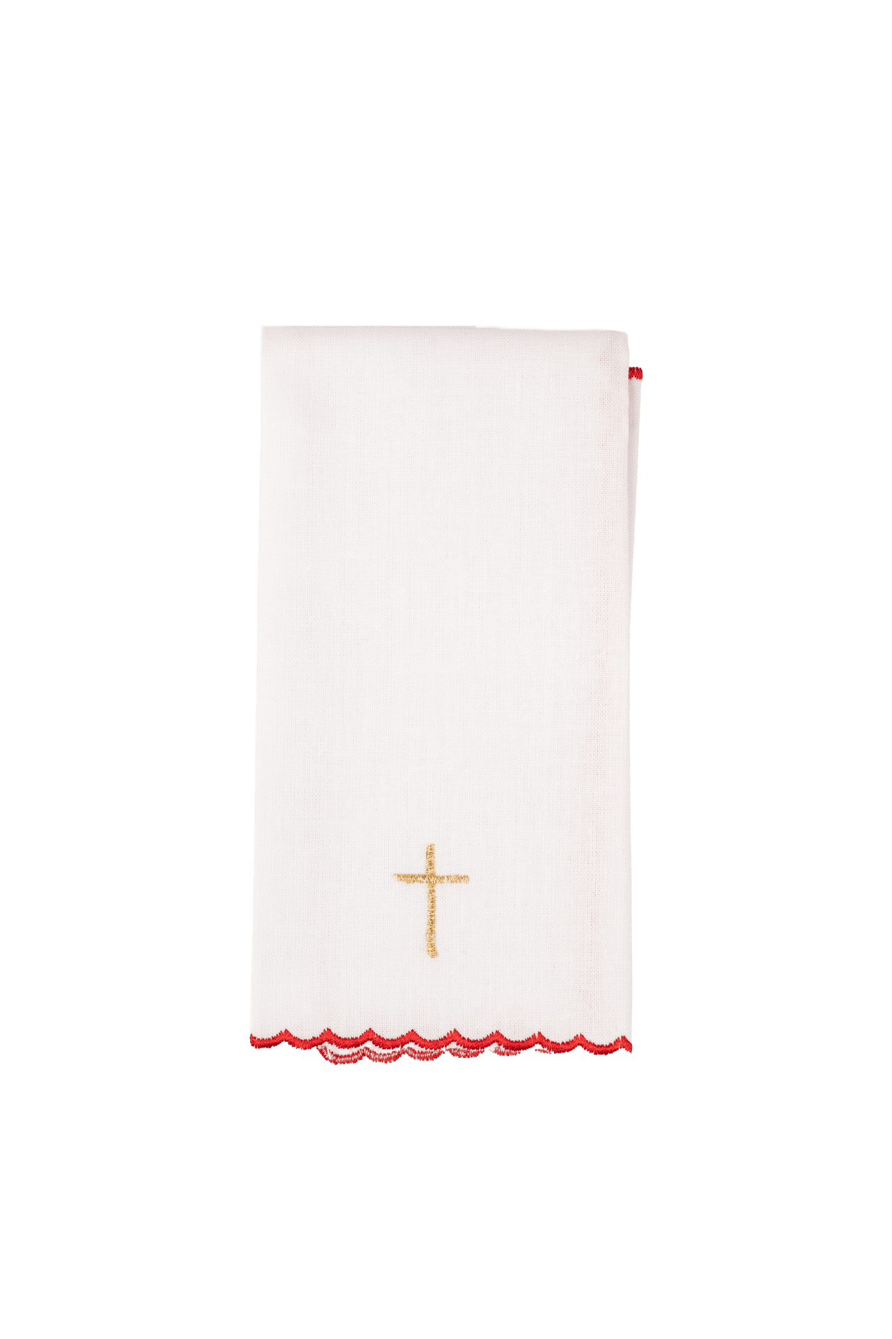 Komplet kielichowy haftowany z motywem krzyża czerwony - SZATYLITURGICZNE.PL