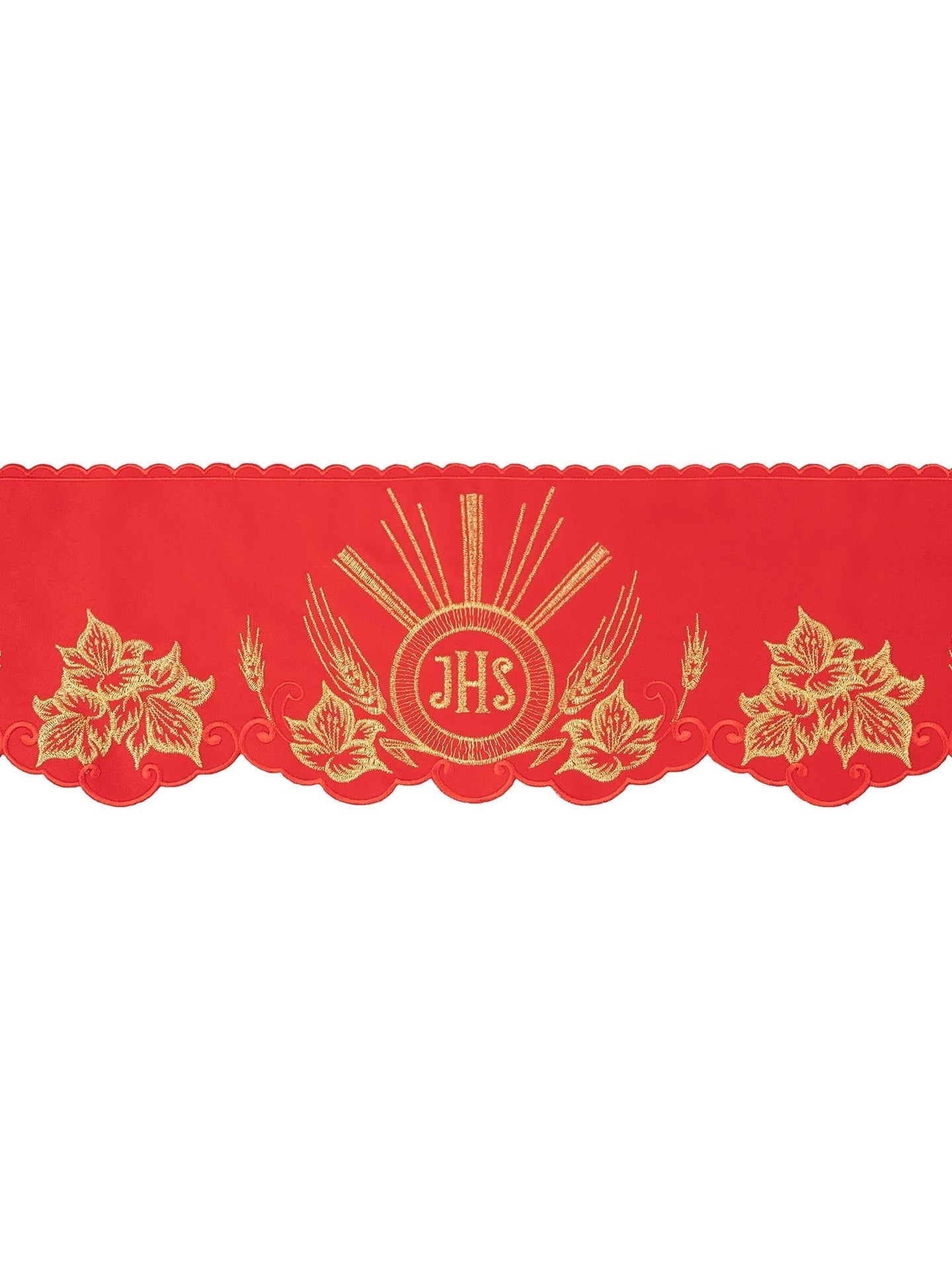 Metraż z haftem czołowym IHS Czerwony - SZATYLITURGICZNE.PL