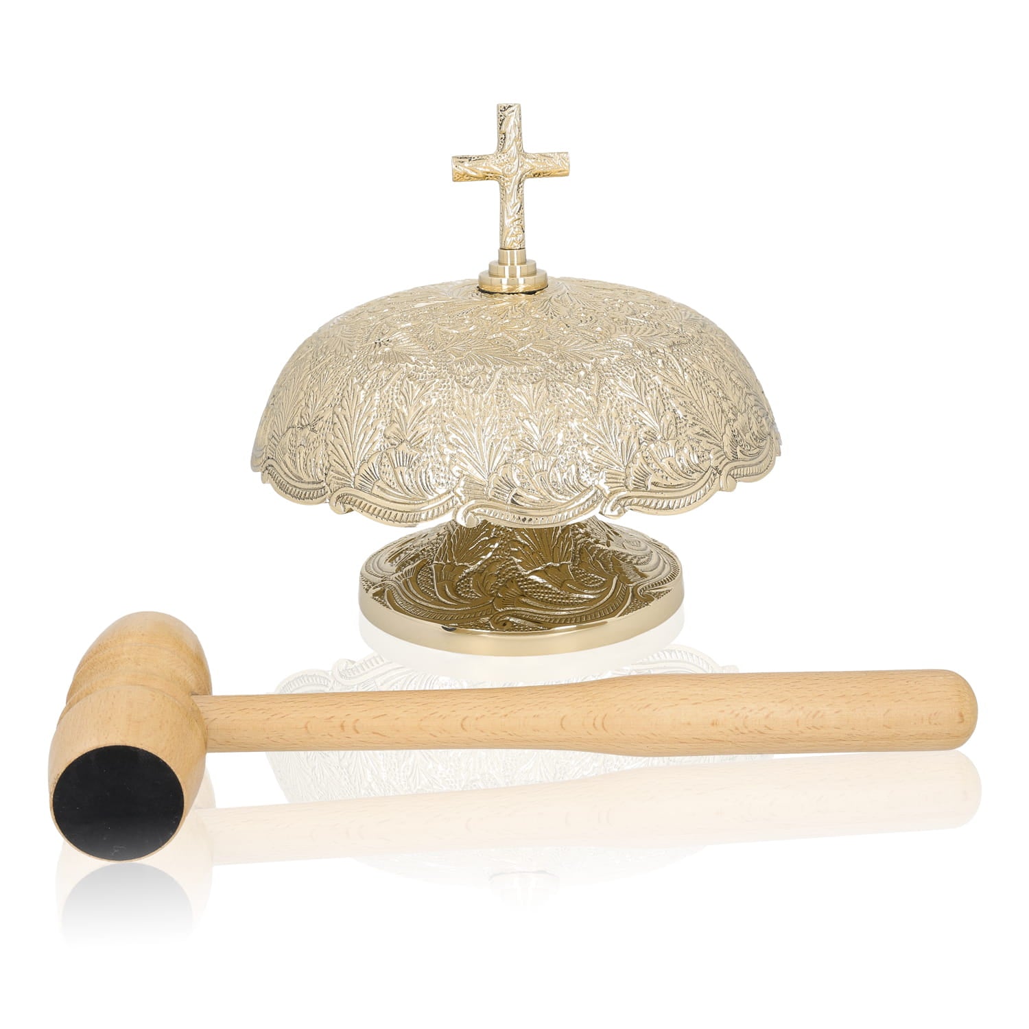 Mosiężny Gong Ścienny z Młotkiem - Tradycyjny Instrument - SZATYLITURGICZNE.PL