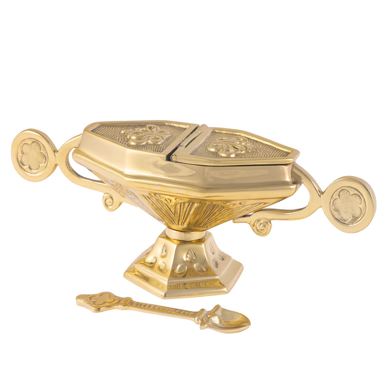Mosiężny Krzyż Ołtarzowy - Klasyczny Wzór, Wysokość 9cm - SZATYLITURGICZNE.PL