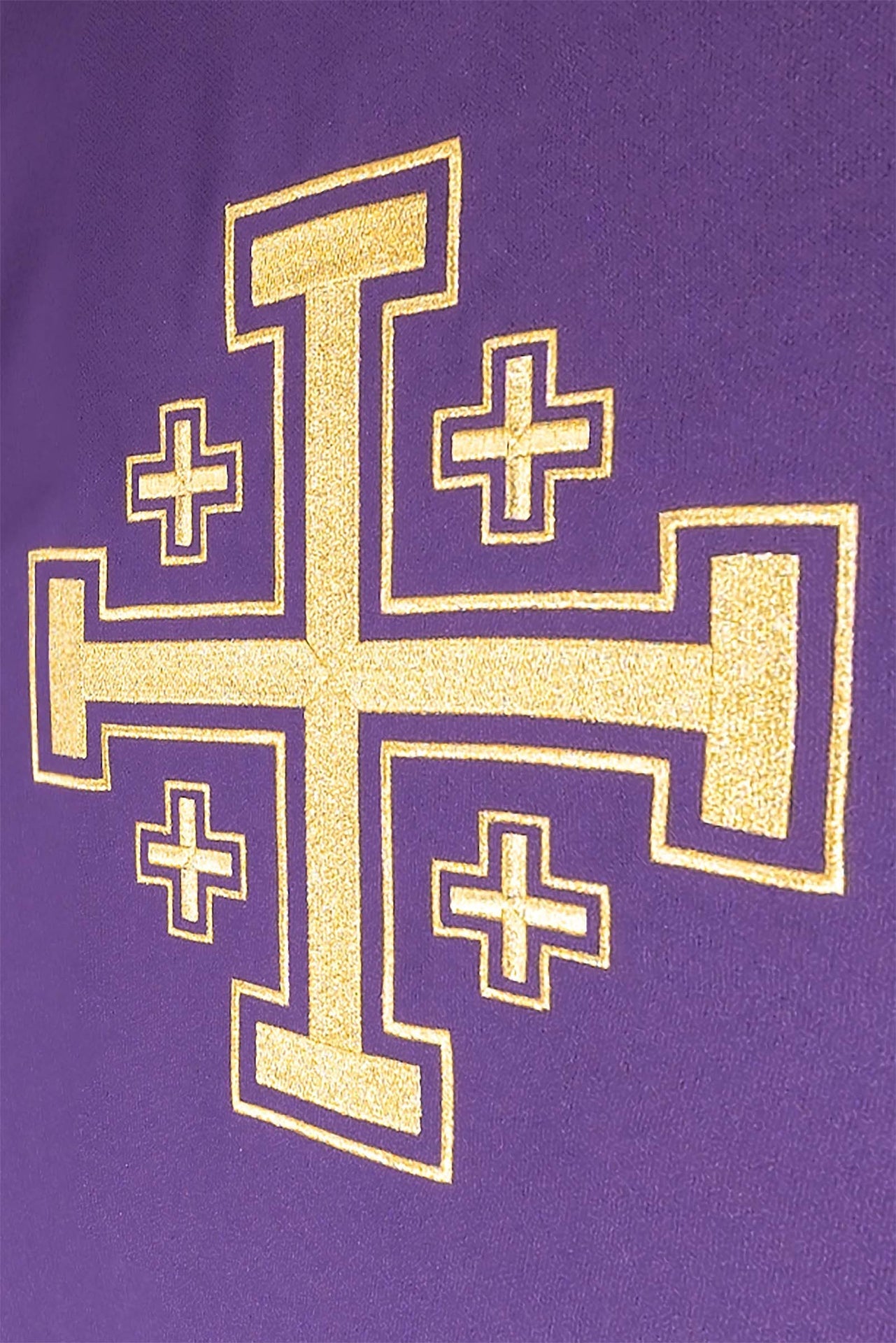 Ornat Fioletowy Haftowany Złotym Krzyżem - Szaty Liturgiczne - SZATYLITURGICZNE.PL