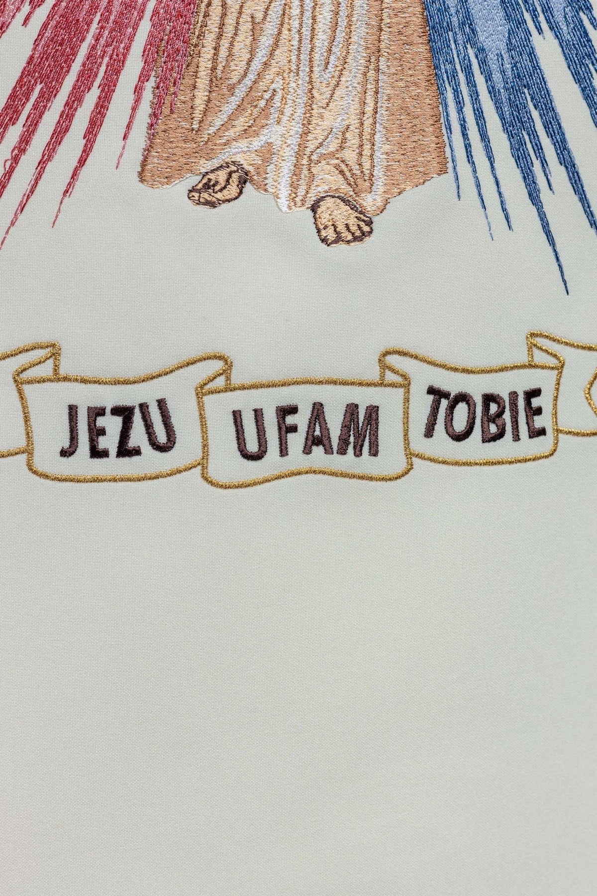 Ornat Haftowany Jezus Miłosierny i IHS ecru - SZATYLITURGICZNE.PL