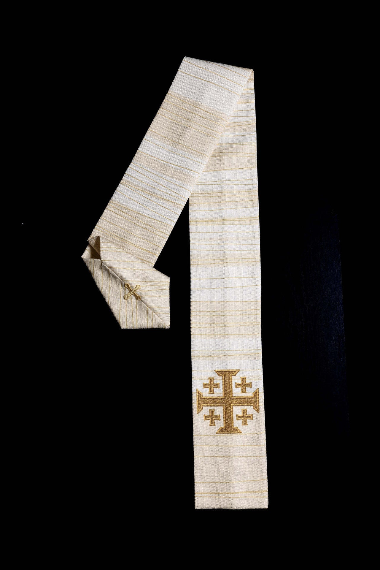 Ornat Liturgiczny Ecru Krzyż Jerozolimski - Polski Producent - SZATYLITURGICZNE.PL