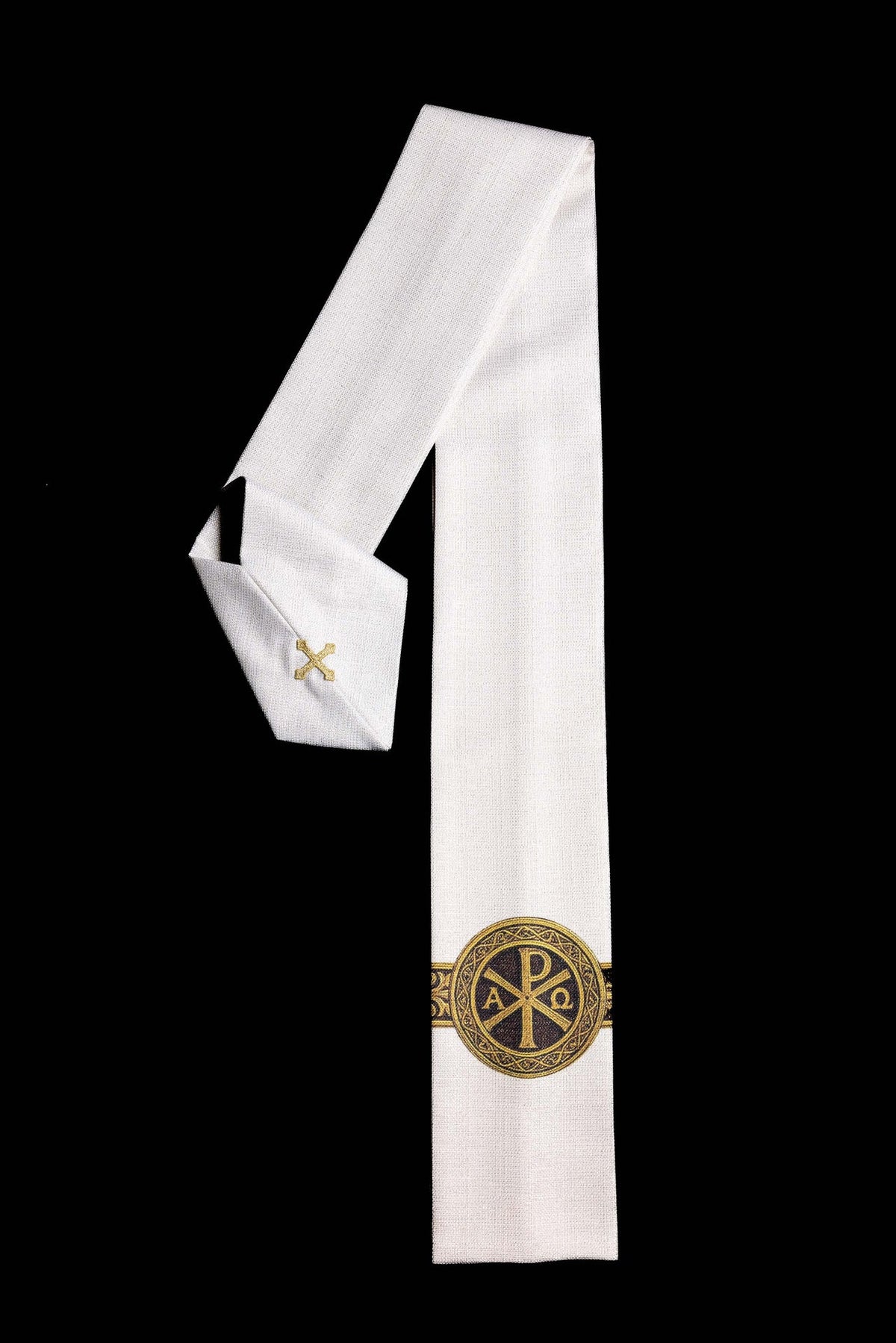Ornat Liturgiczny Pax Ecru z Złotym Drukiem - Symbol Pokoju - SZATYLITURGICZNE.PL