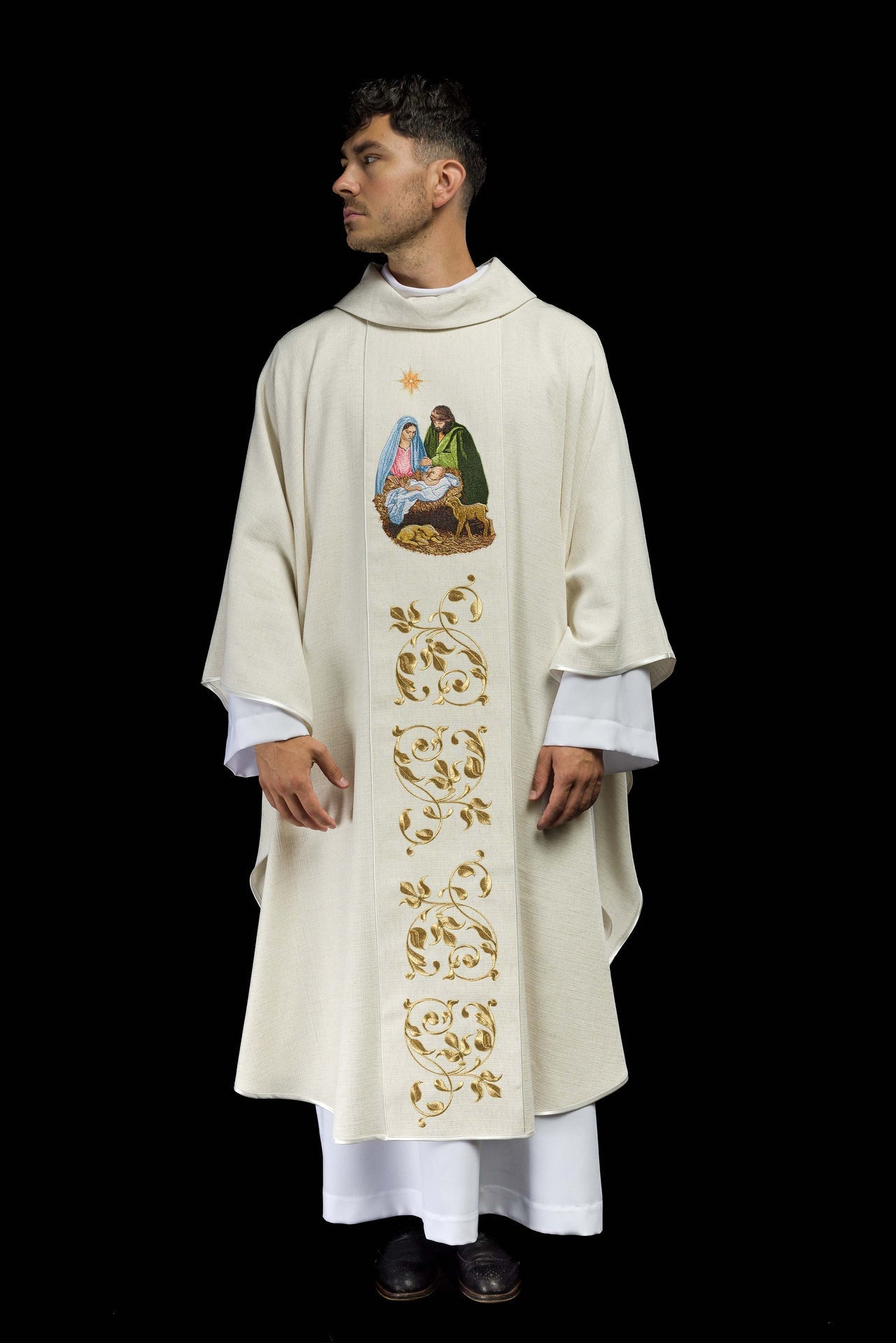 Ornat Liturgiczny Święta Rodzina Haftowany - Naturalna Tkanina PE - SZATYLITURGICZNE.PL