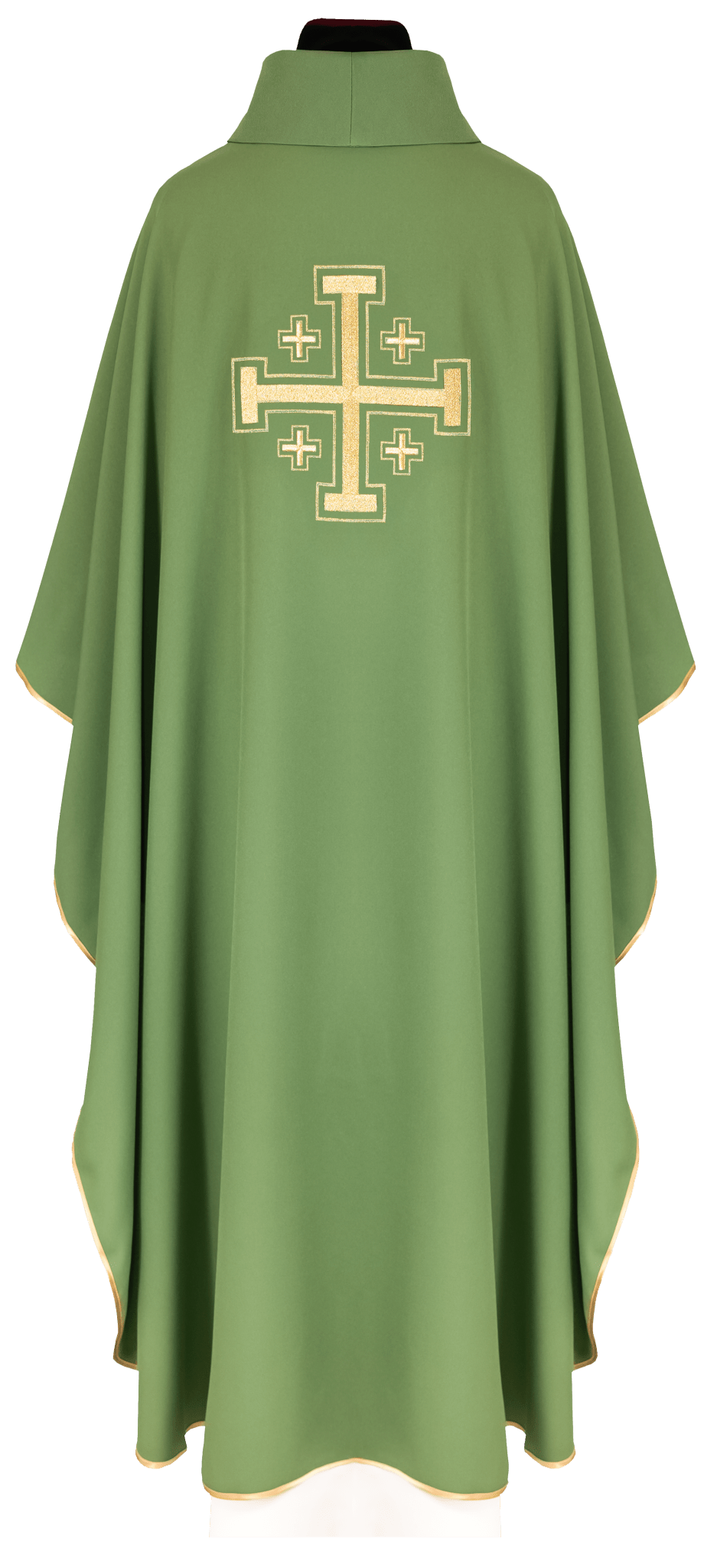 Ornat Liturgiczny Zielony z Haftowanym Krzyżem Eucharystycznym - SZATYLITURGICZNE.PL