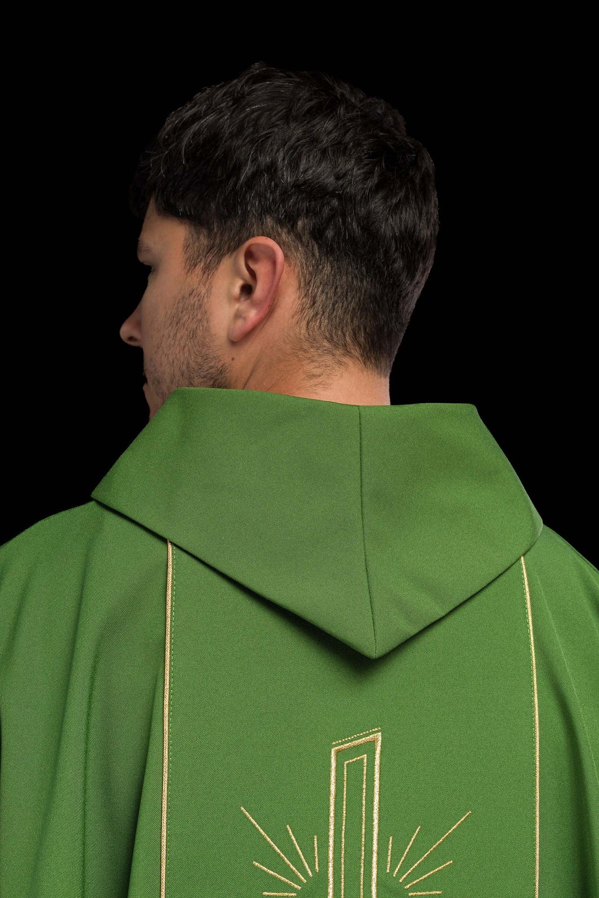 Ornat Liturgiczny Zielony Złoty Pas Krzyż IHS - Polski Producent - SZATYLITURGICZNE.PL