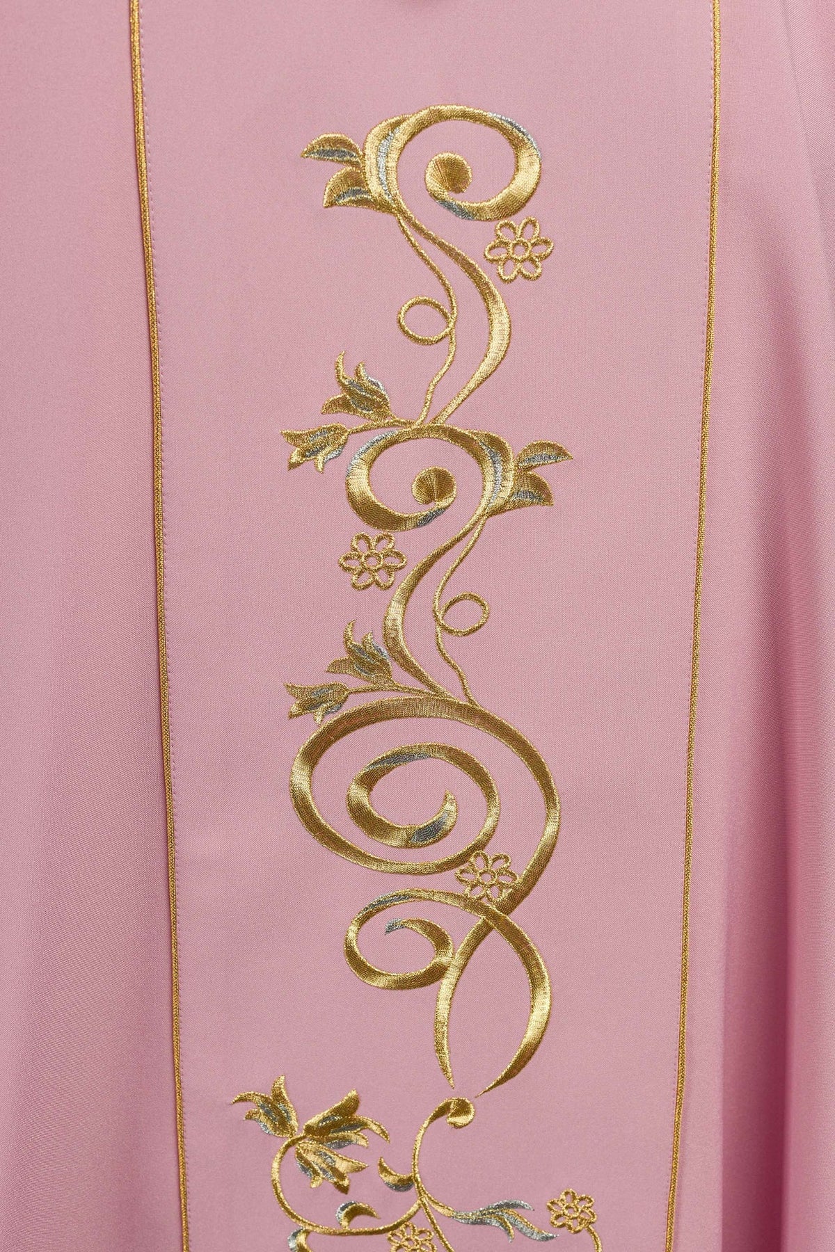 Ornat Różowy IHS - Złoty Haft Eucharystyczny, Elanowełna - SZATYLITURGICZNE.PL