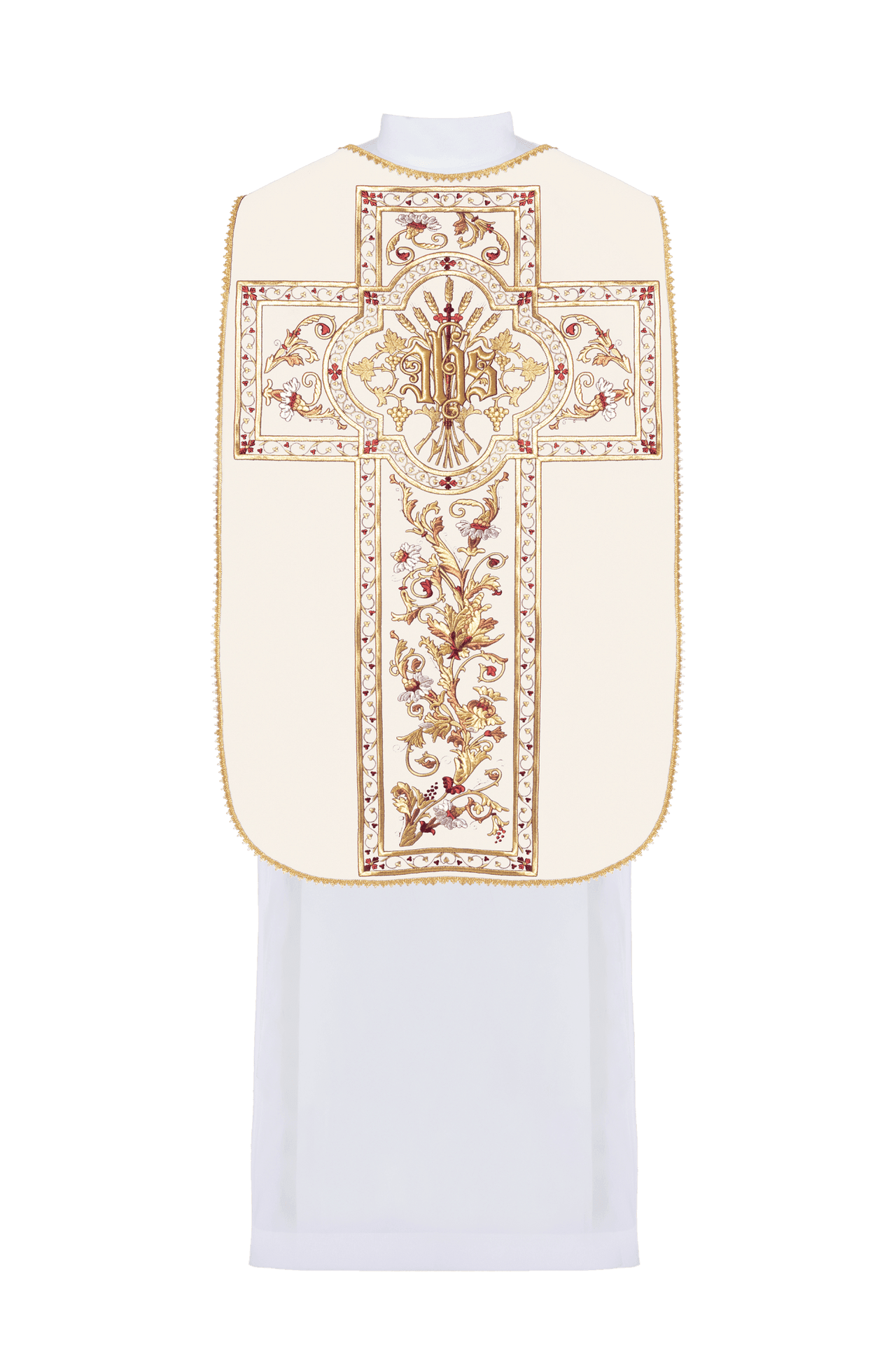 Ornat Rzymski Haftowany IHS - Elegancka Szata Liturgiczna - SZATYLITURGICZNE.PL