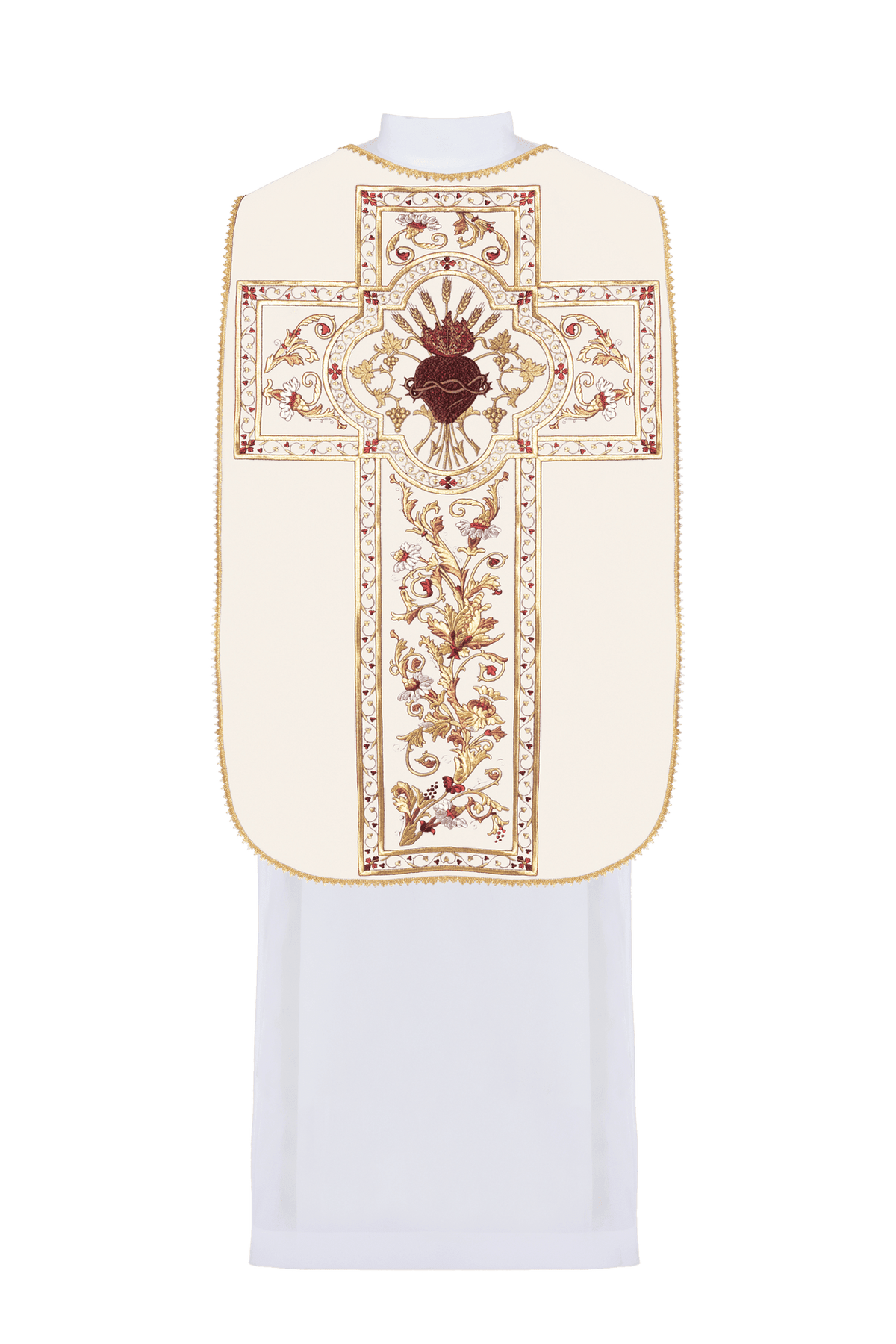 Ornat Rzymski z Haftem Serca Jezusa - Polski Produkt - SZATYLITURGICZNE.PL