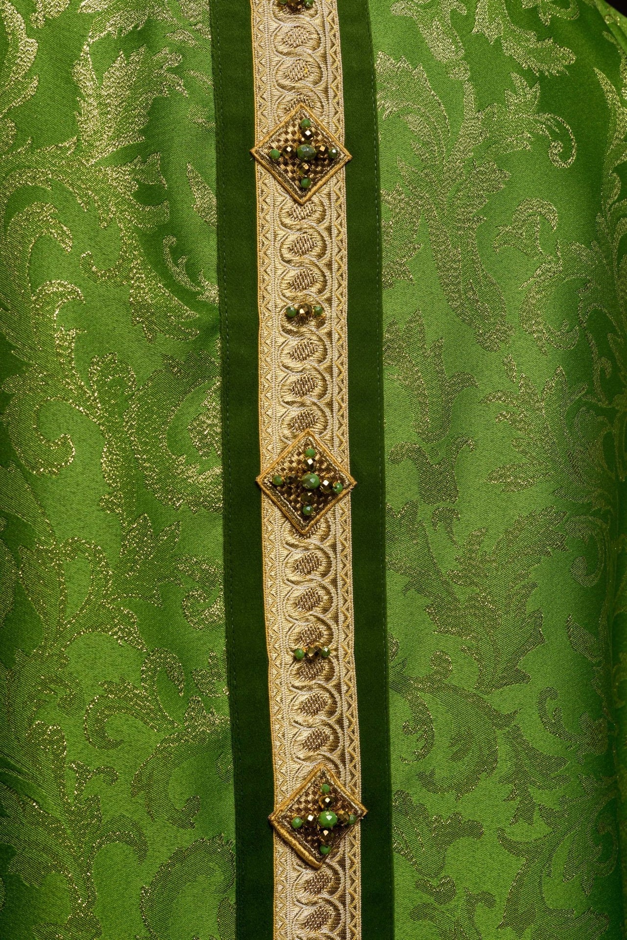 Ręcznie Robiony Ornat z Kamieniami Naturalnymi Premium - Kolekcja Handmade - SZATYLITURGICZNE.PL