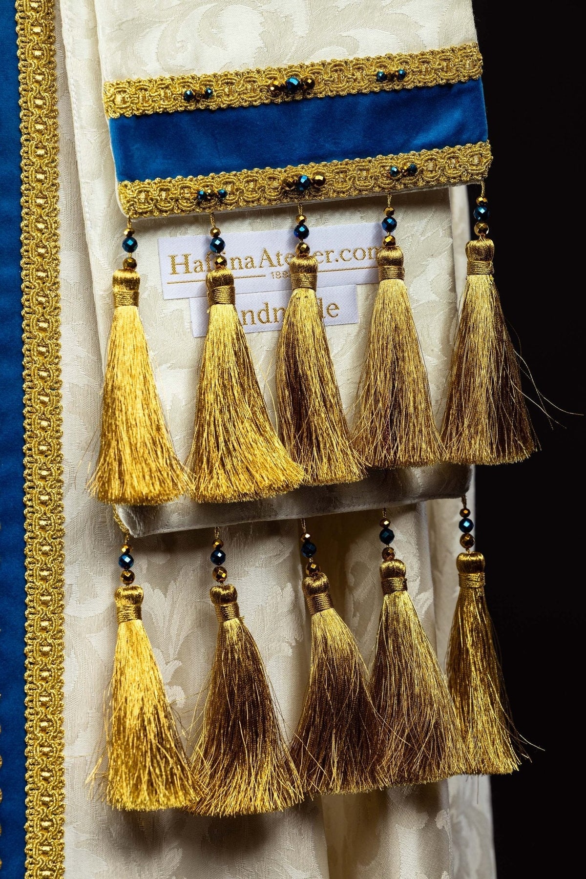 Ręcznie wykonana kapa maryjna z naturalnymi kamieniami Handmade 3006 - SZATYLITURGICZNE.PL