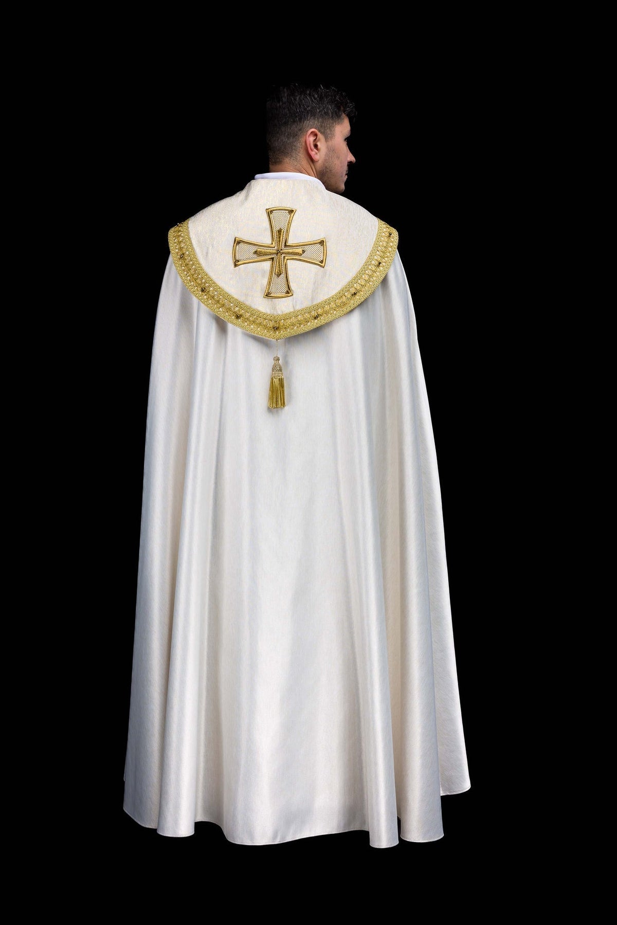 Ręcznie wykonana kapa z naturalnymi kamieniami Handmade 3018 - SZATYLITURGICZNE.PL