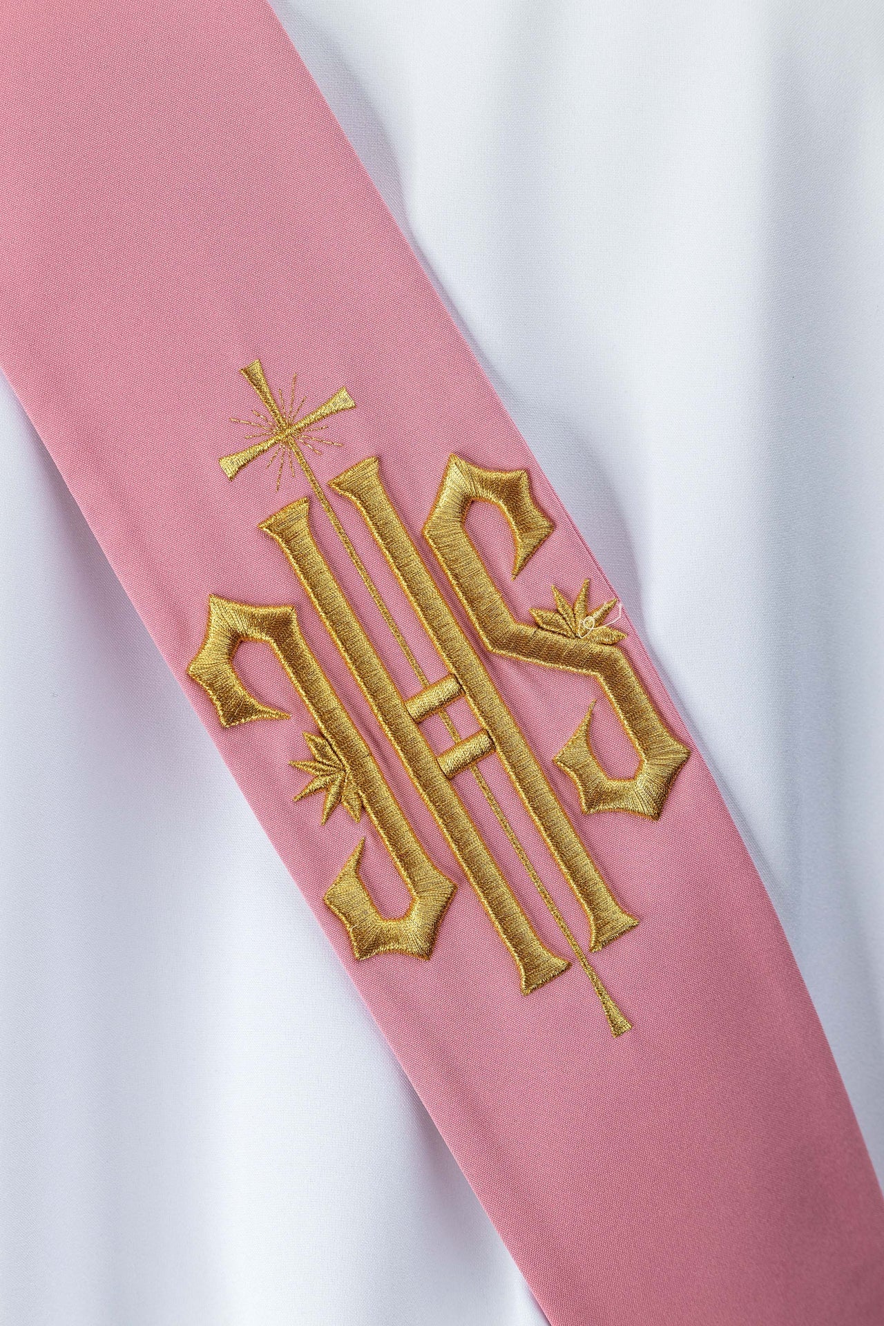 Stuła Diakońska haftowana IHS z Krzyżem - SZATYLITURGICZNE.PL