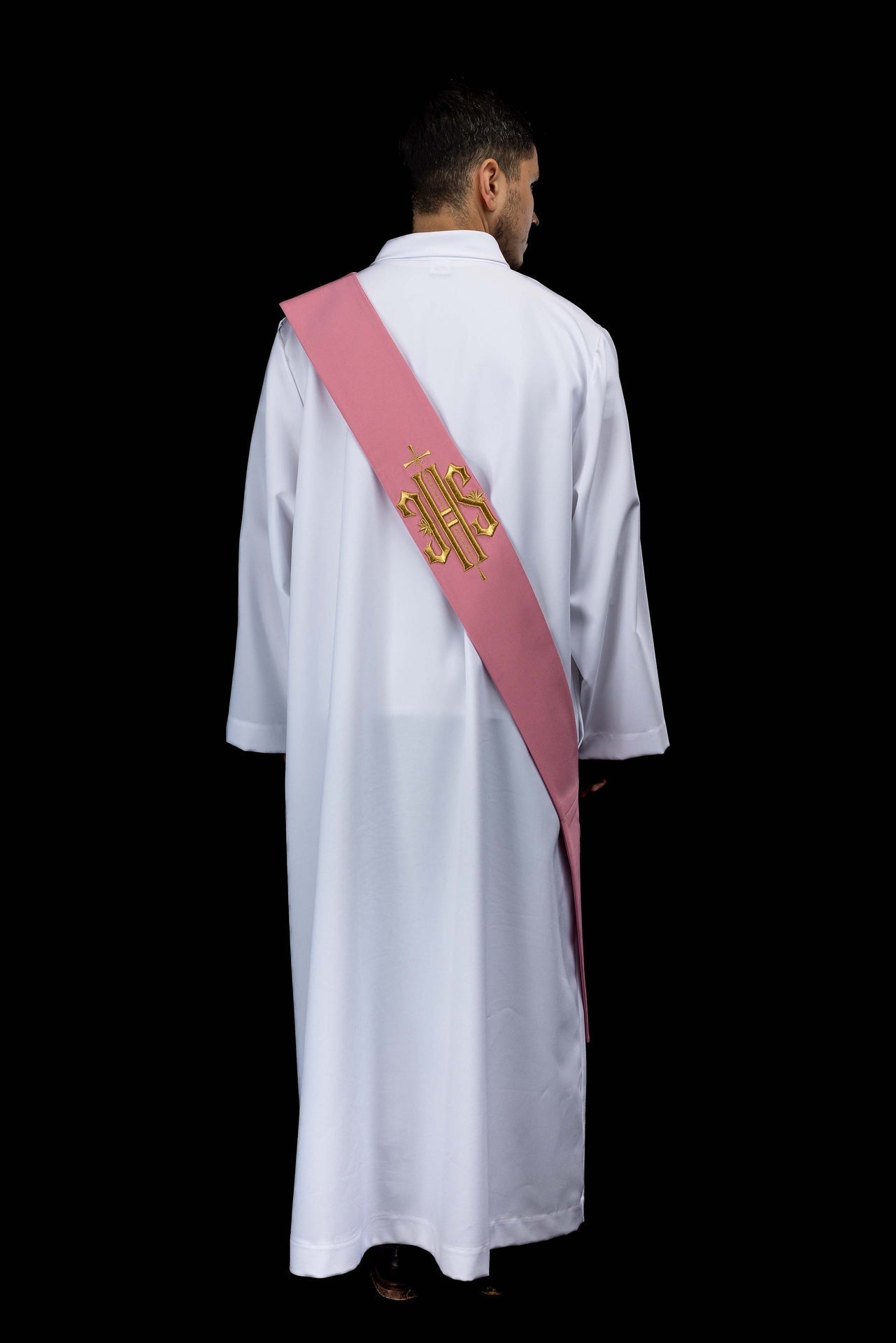 Stuła Diakońska haftowana IHS z Krzyżem - SZATYLITURGICZNE.PL