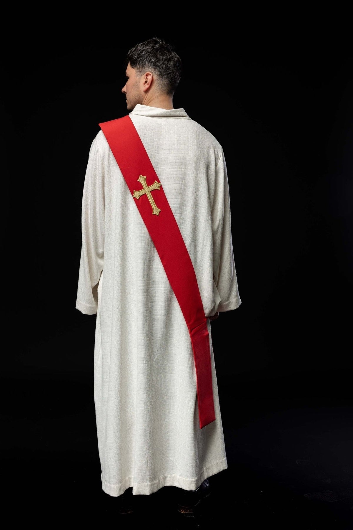 Stuła Diakońska Haftowana Krzyżem - Szaty Liturgiczne - SZATYLITURGICZNE.PL