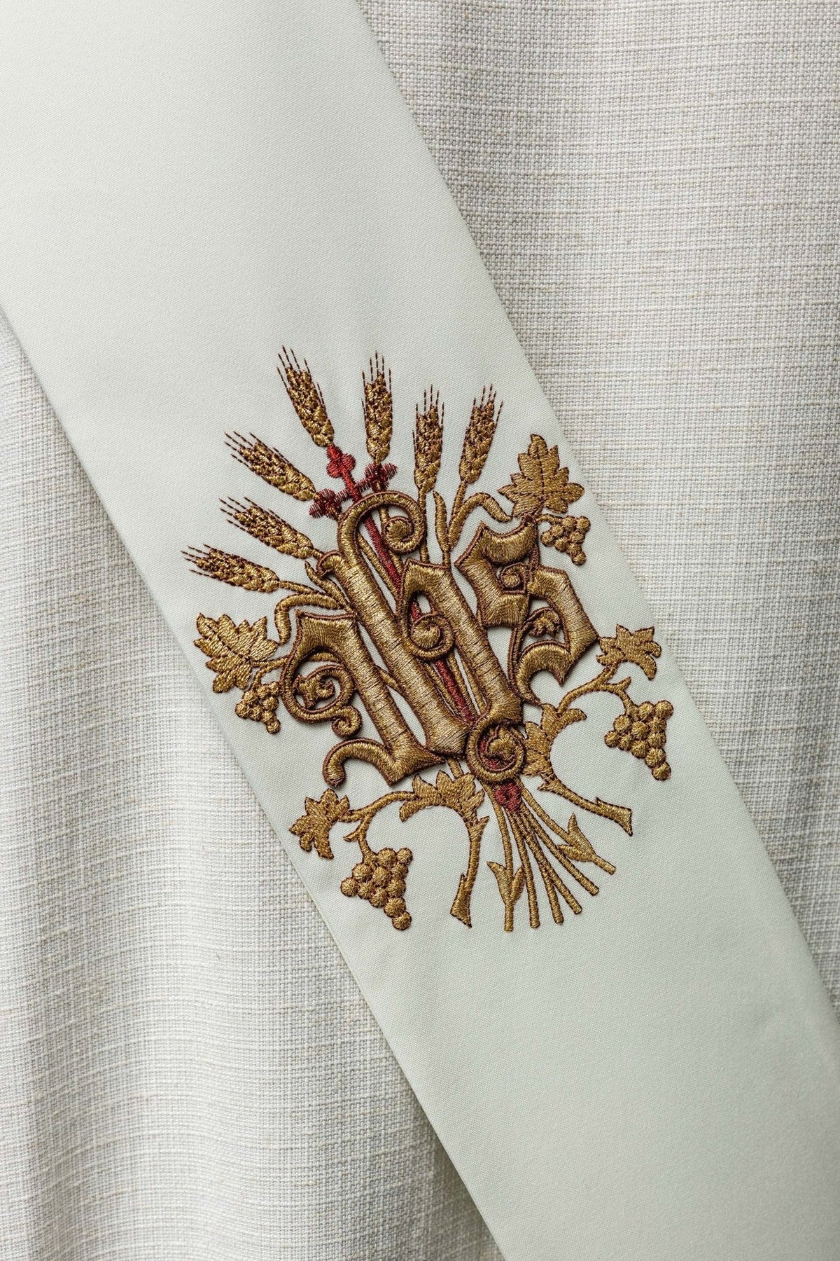 Stuła Diakońska IHS Krzyż Winogrona - Polska Produkcja - SZATYLITURGICZNE.PL