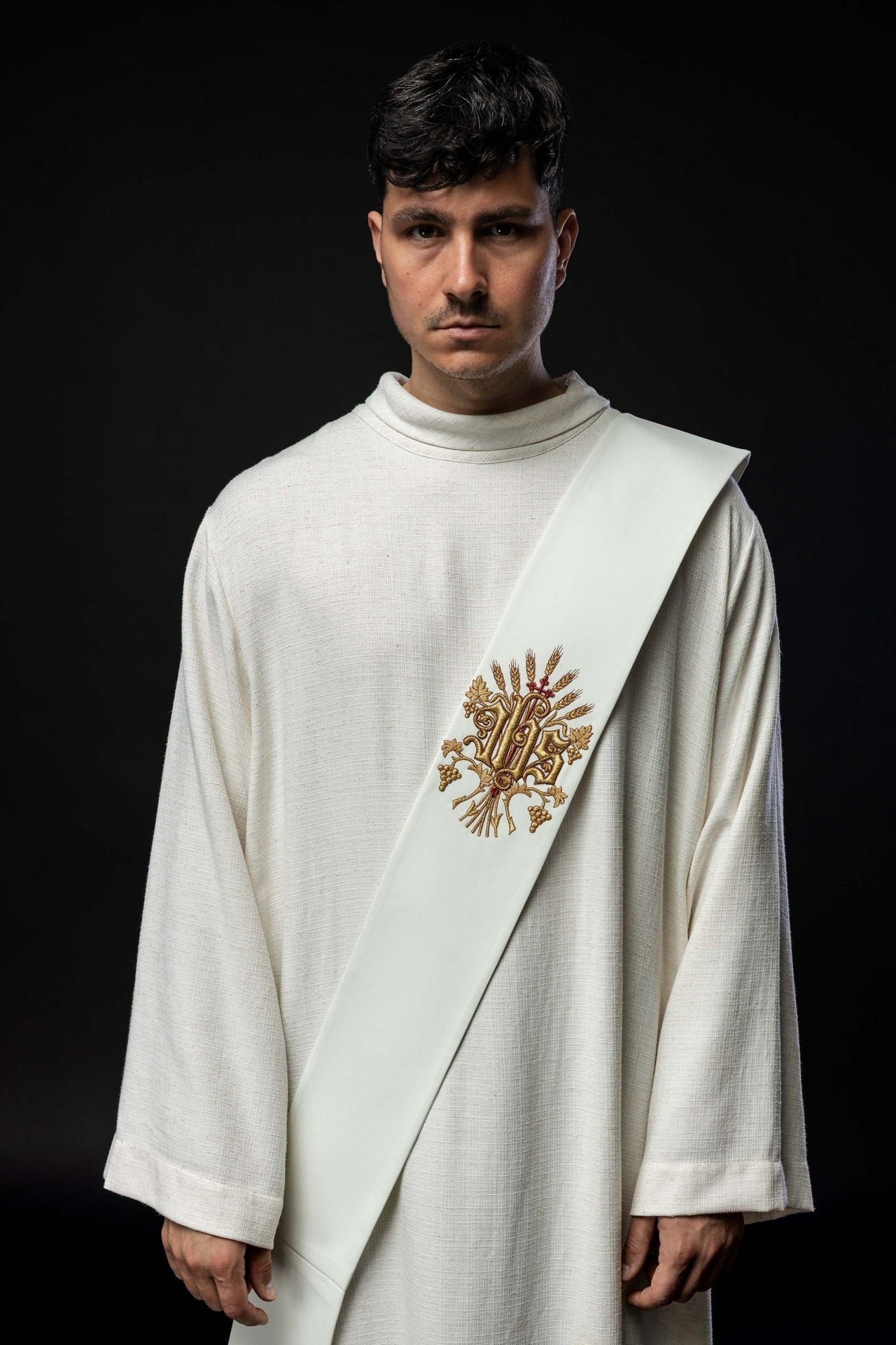 Stuła Diakońska IHS Krzyż Winogrona - Polska Produkcja - SZATYLITURGICZNE.PL