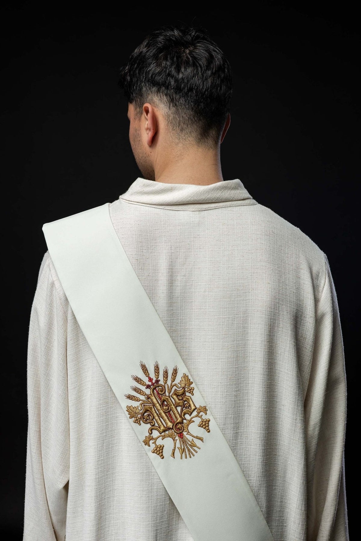 Stuła Diakońska IHS Krzyż Winogrona - Polska Produkcja - SZATYLITURGICZNE.PL