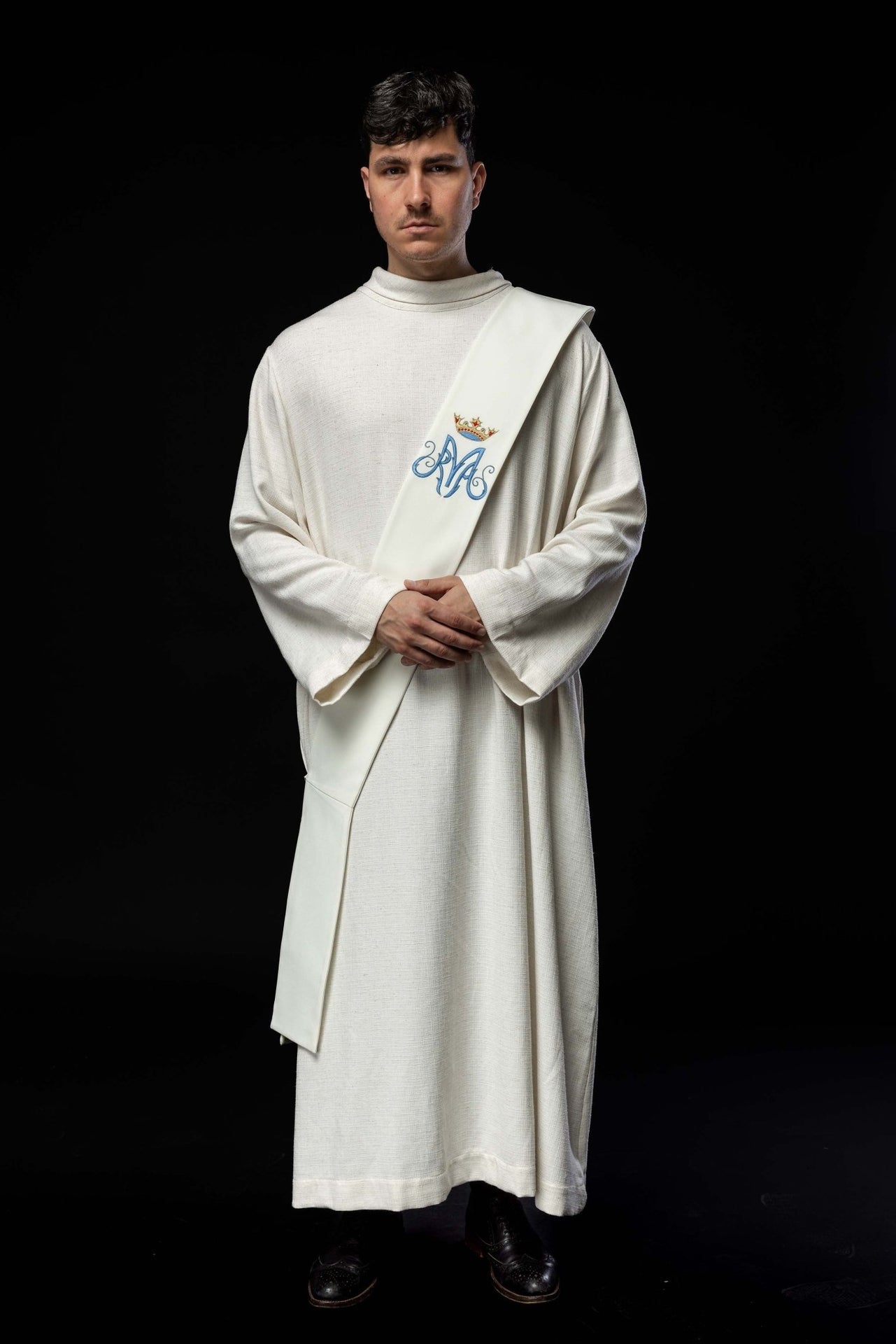 Stuła Diakońska Maryjna z Haftem - Elegancka Szata Liturgiczna - SZATYLITURGICZNE.PL