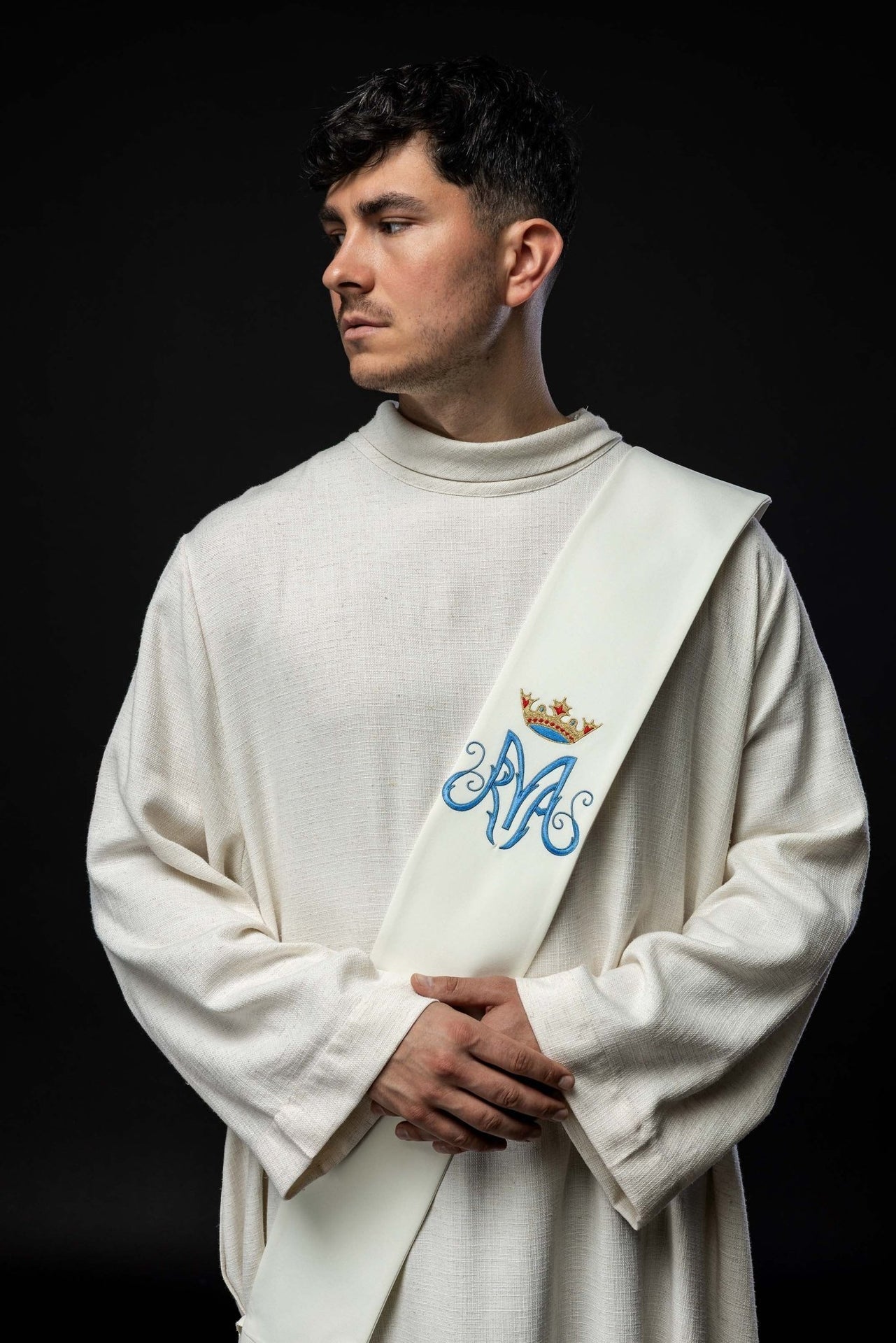 Stuła Diakońska Maryjna z Haftem - Elegancka Szata Liturgiczna - SZATYLITURGICZNE.PL