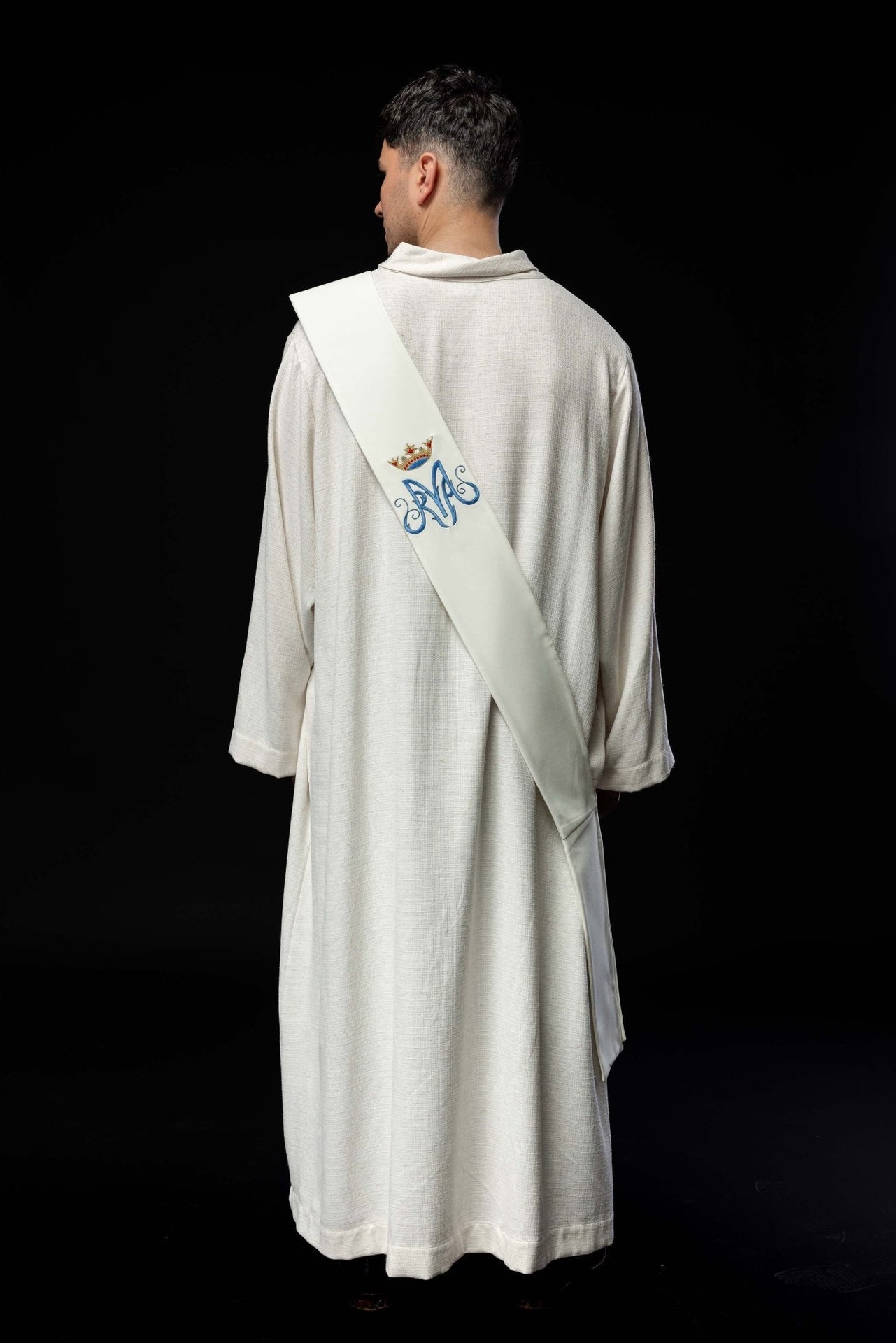 Stuła Diakońska Maryjna z Haftem - Elegancka Szata Liturgiczna - SZATYLITURGICZNE.PL