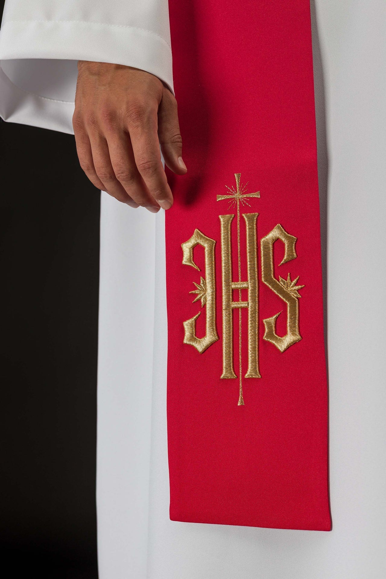 Stuła Kapłańska Haftowana Św. Florian - Elegancka Szata Liturgiczna - SZATYLITURGICZNE.PL