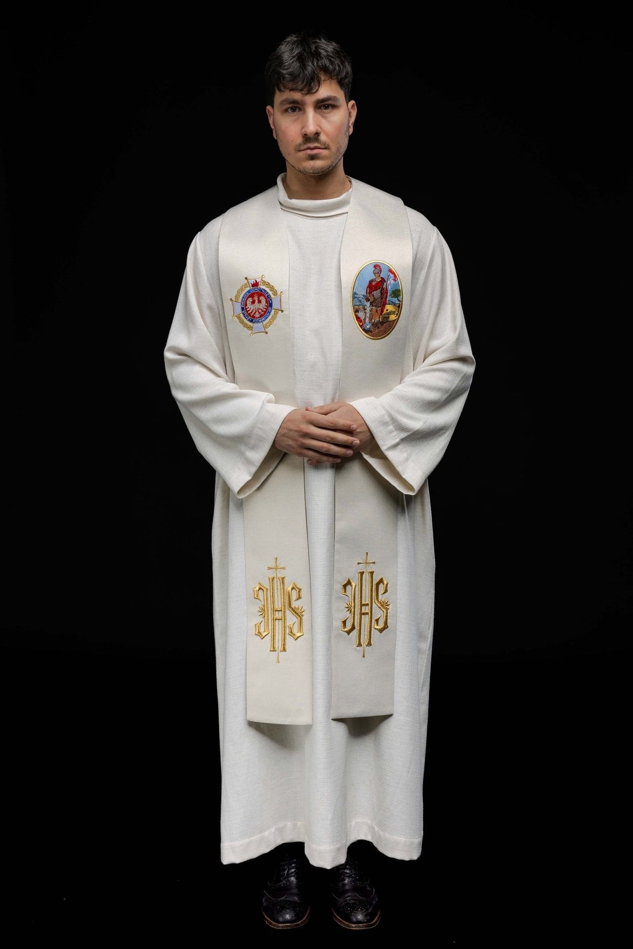 Stuła Liturgiczna Haftowana Św. Florian - Polska Produkcja - SZATYLITURGICZNE.PL