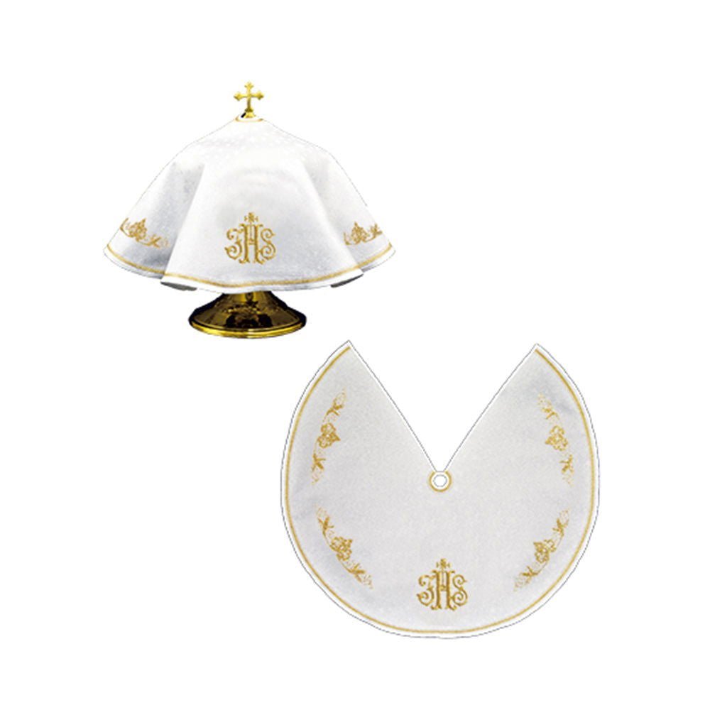 Welon Liturgiczny na Puszkę IHS - Haftowany, Okrągły, 45cm - SZATYLITURGICZNE.PL