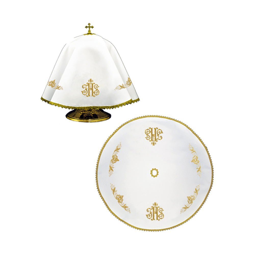 Welon na Puszkę Liturgiczną IHS Złota Koronka - Średnica 53cm - SZATYLITURGICZNE.PL