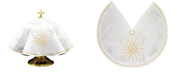Welon na Puszkę Liturgiczną IHS - Złoty Haft, Średnica 45cm - SZATYLITURGICZNE.PL
