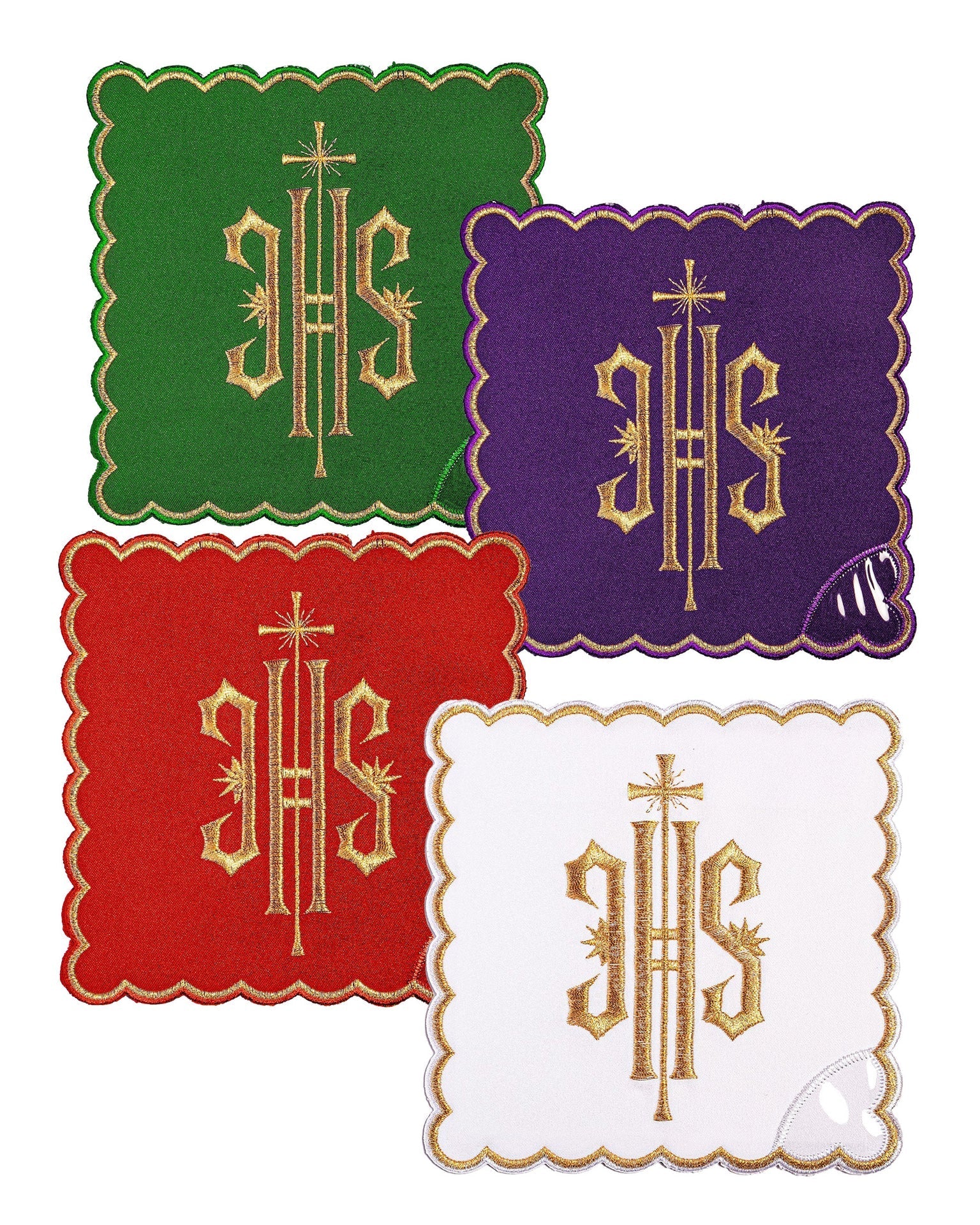 Zestaw Palek Liturgicznych IHS - 4 Kolory Eucharystyczne - SZATYLITURGICZNE.PL